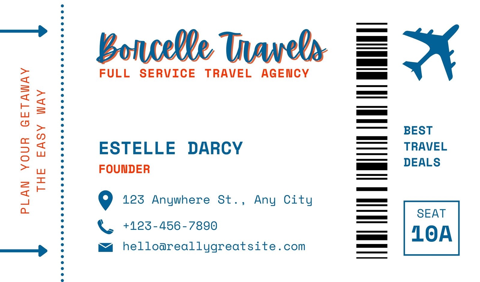 Free Custom Printable Travel Business Cards Canva