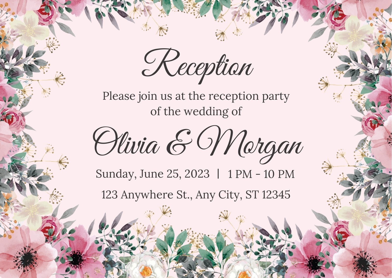 Free Custom Printable Wedding Reception Card Templates Canva Free Custom Printable Wedding Reception Card Templates Canva