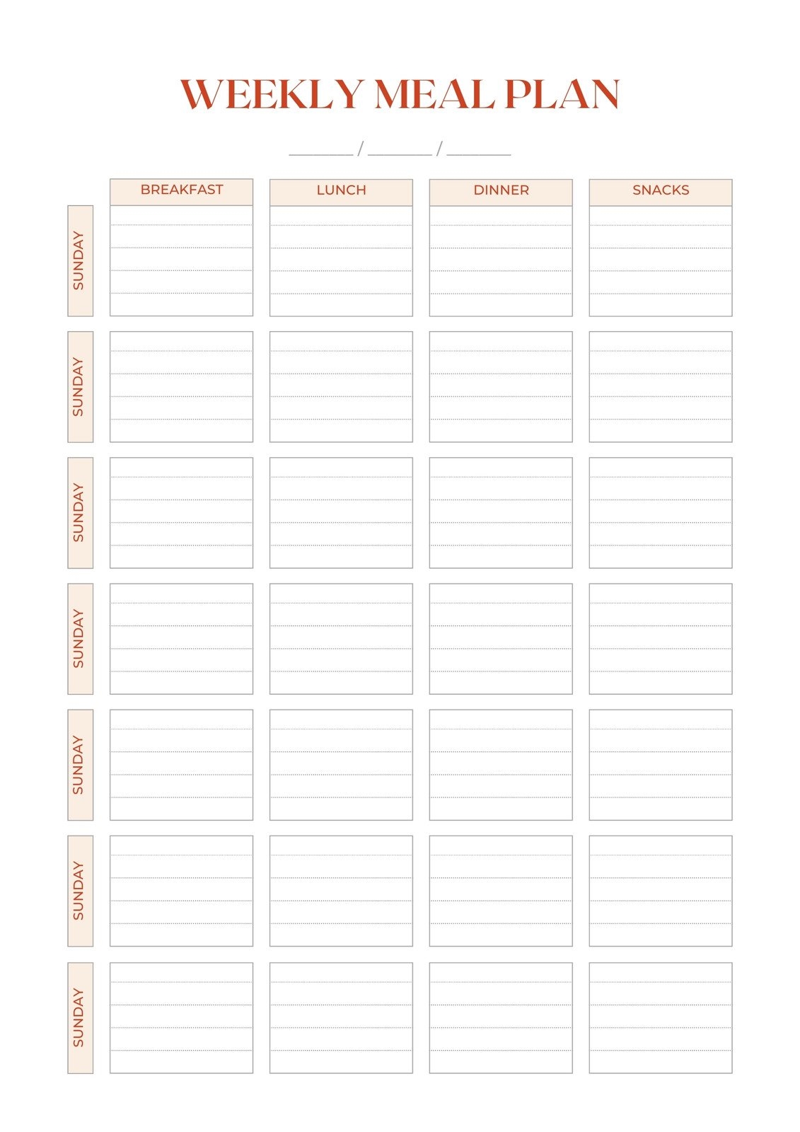 Free Printable Menu Templates Excel