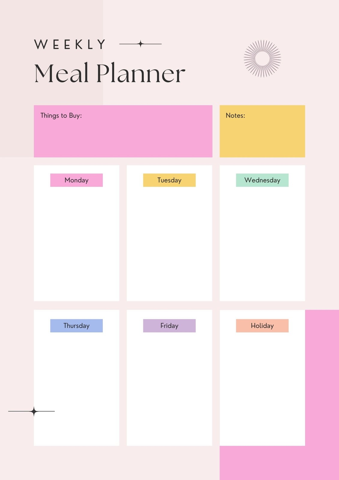 Free Customizable Meal Planner Menu Templates Canva
