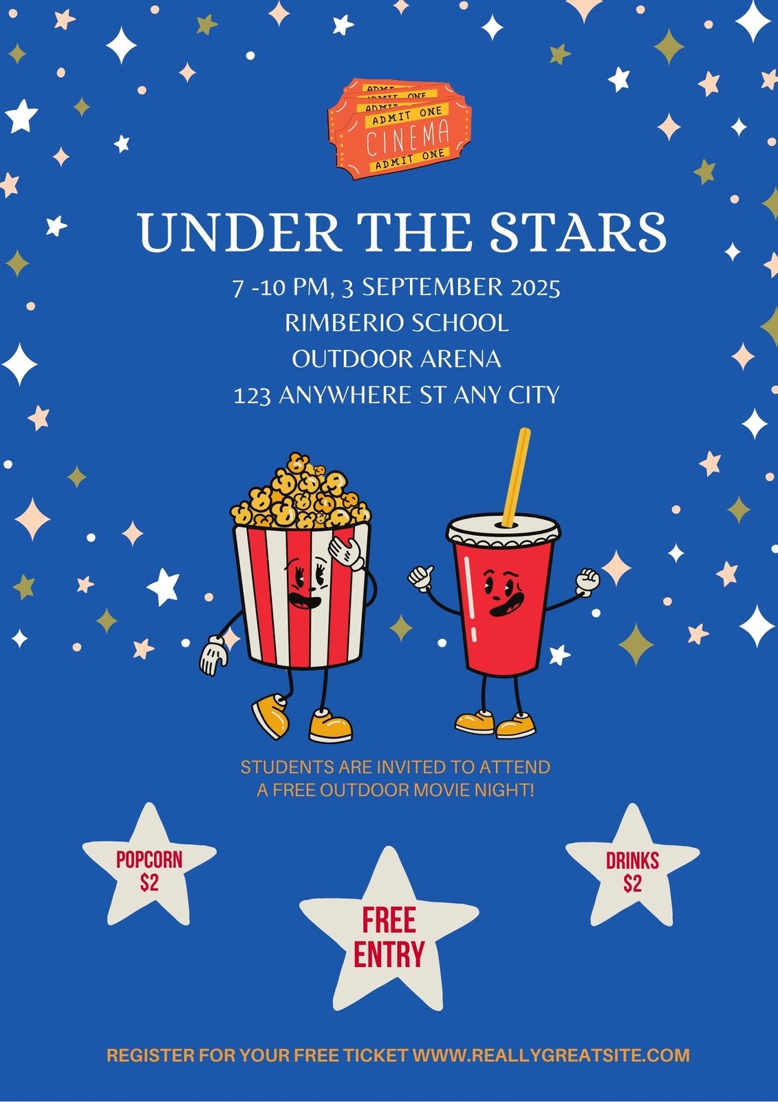 Free Customizable Movie Night Poster Templates Canva