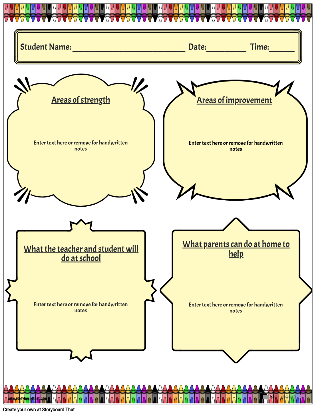 Free Printable Parent Teacher Conference Template