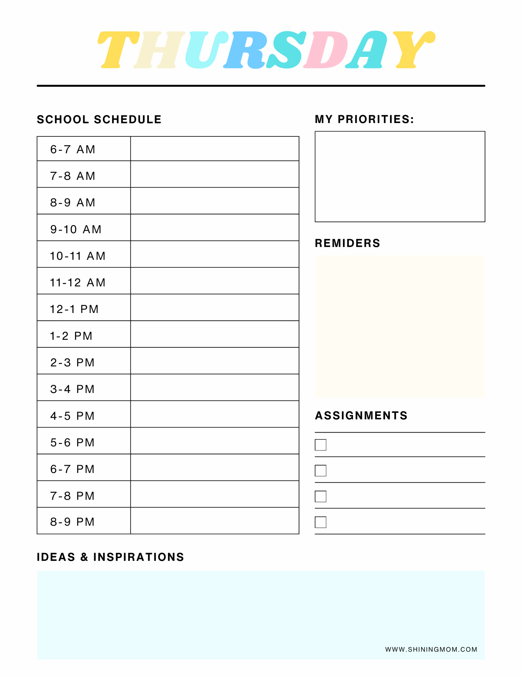 Free Printable School Planner Template Free Printable School Planner Template