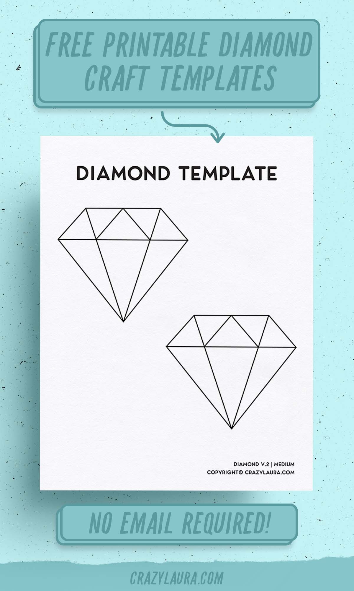 Free Diamond Template U0026 Outline Printable Sheets Crazy Laura Free Diamond Template U0026 Outline Printable Sheets Crazy Laura