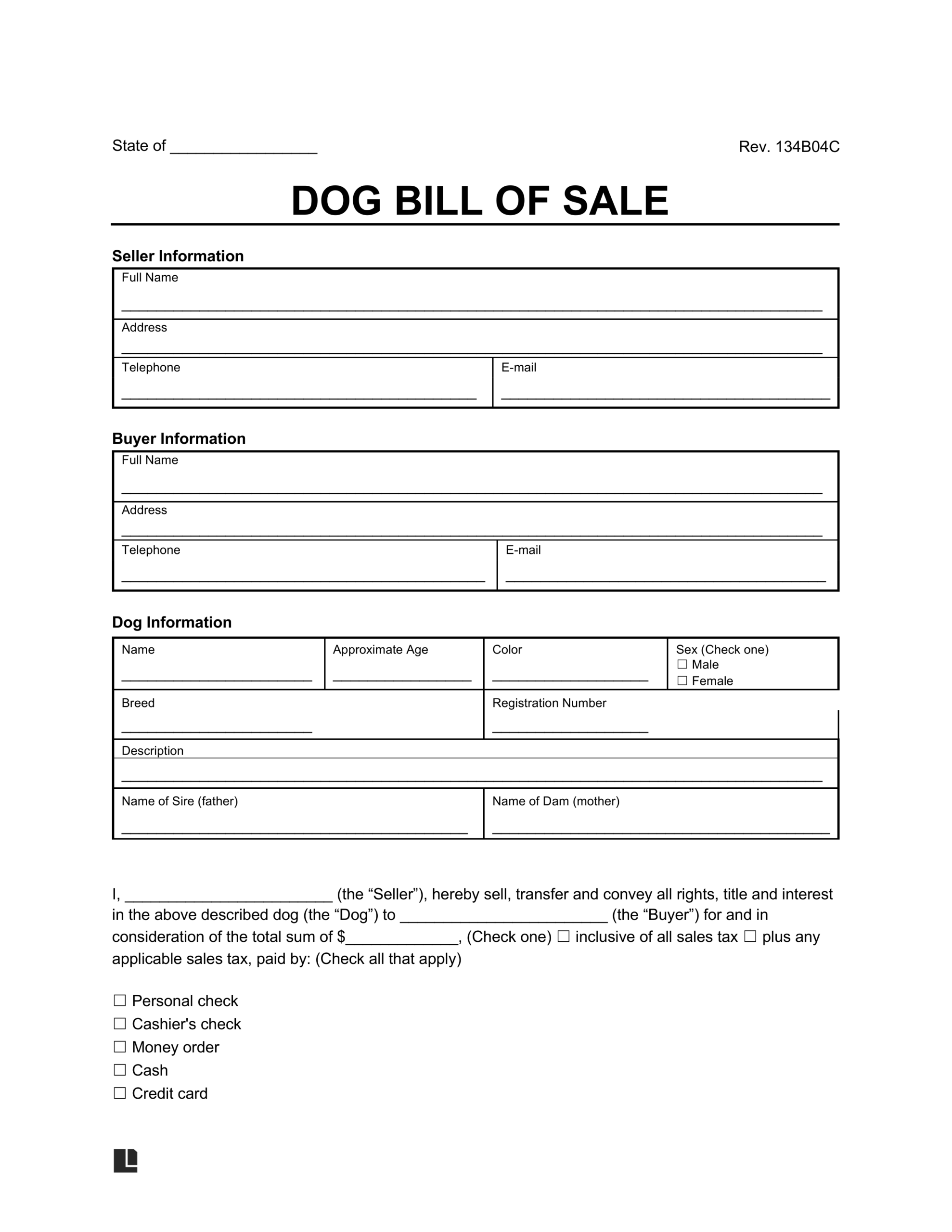 Free Dog Puppy Bill Of Sale Template PDF U0026 Word