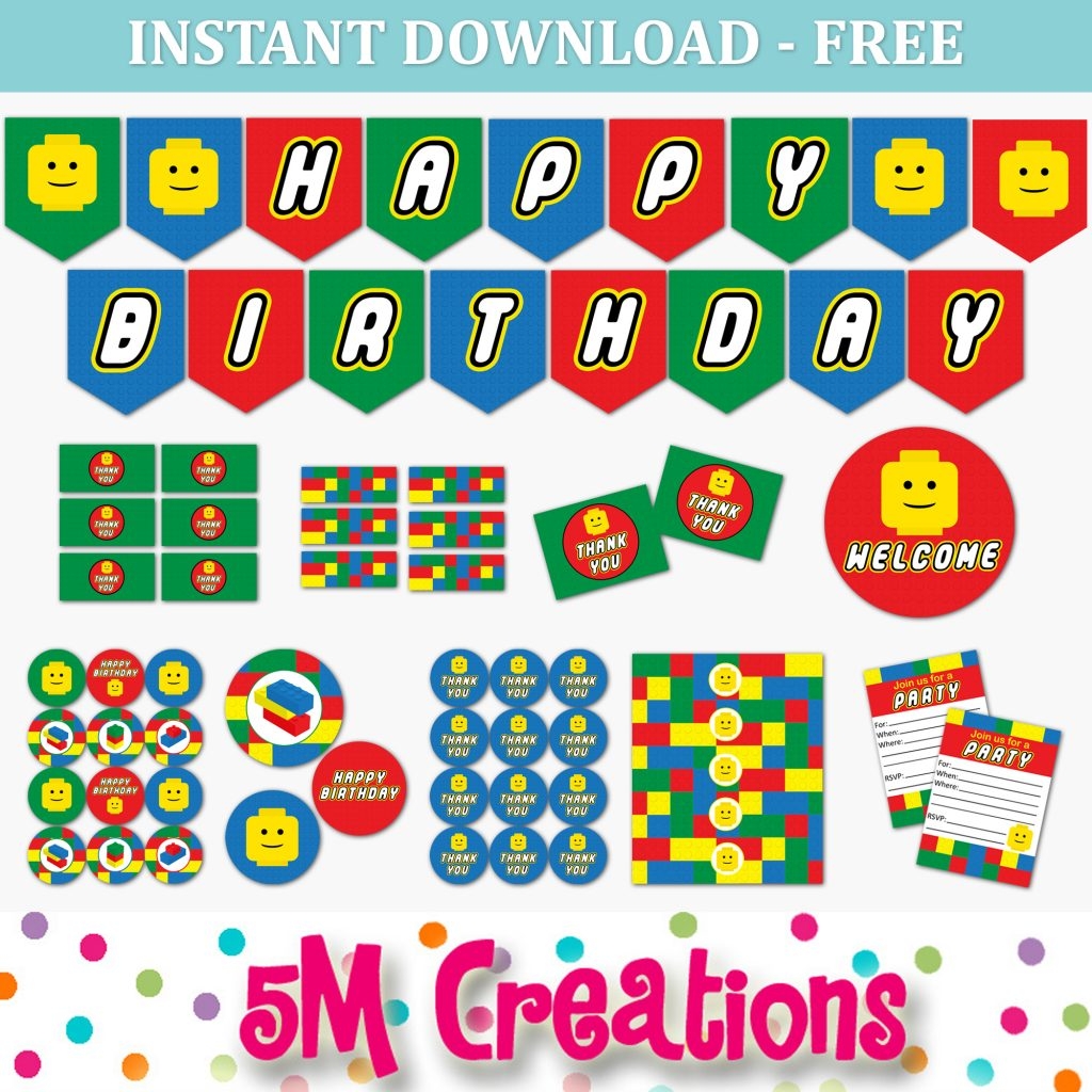 FREE Download Lego Inspired Birthday Party 5M Creations Blog