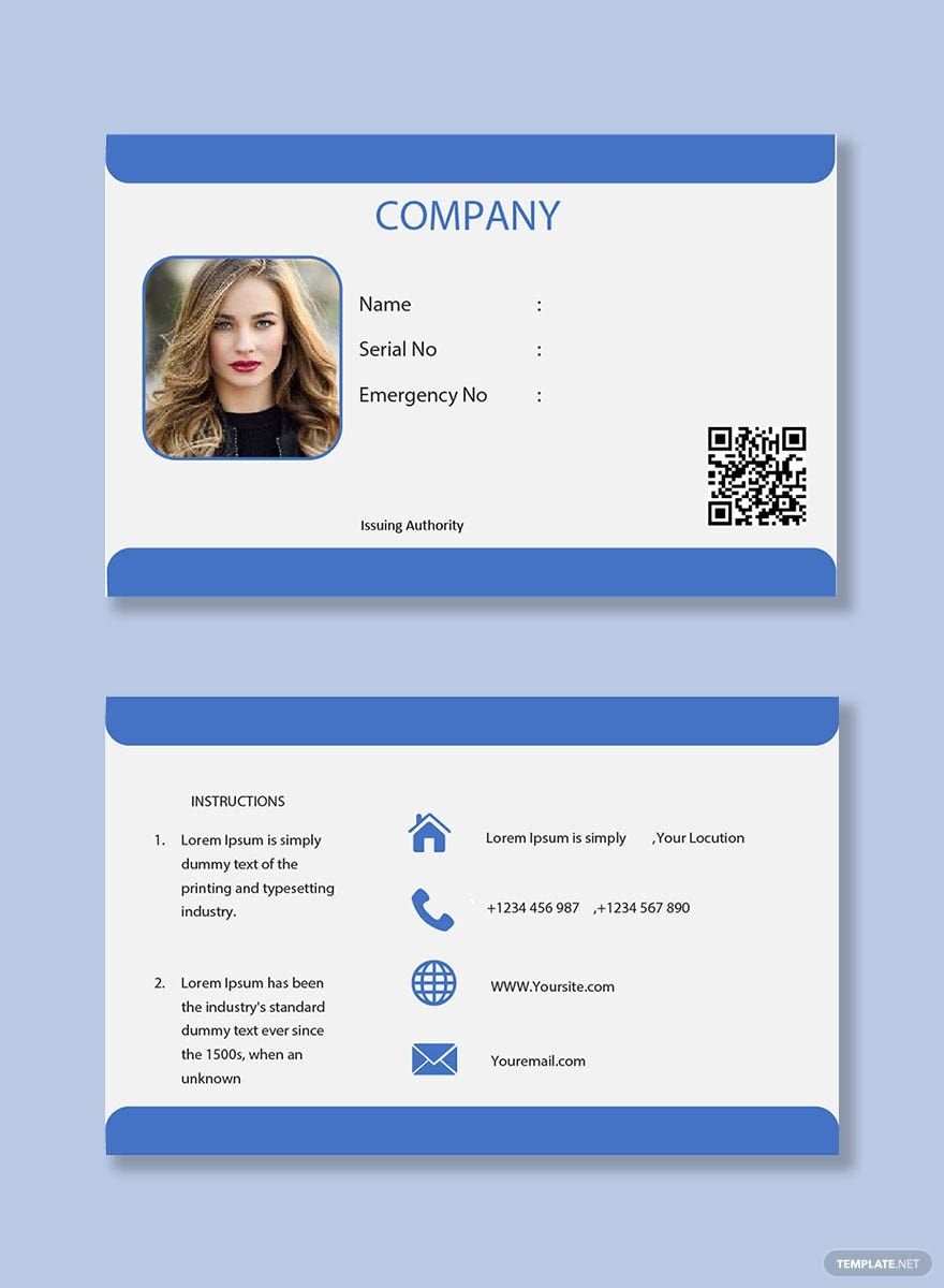 Free Printable Nationality Id Card Templates