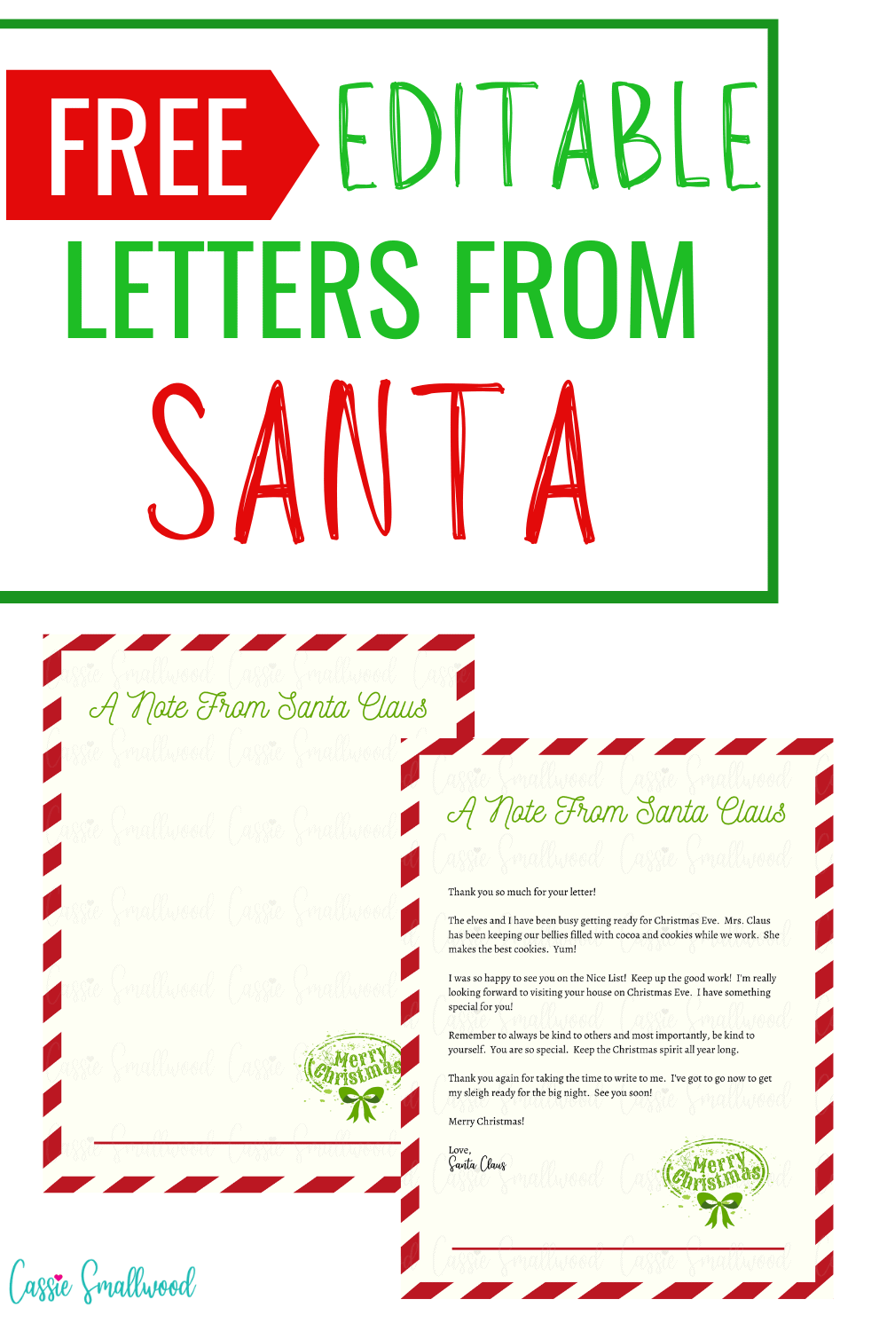 Free Printable Letter Template From Santa