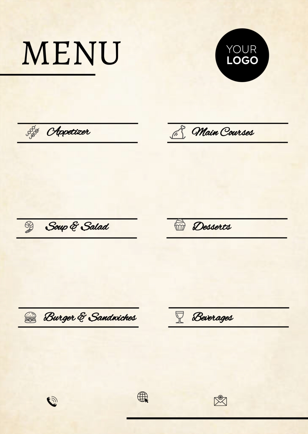 Free Printable Menu Templates Download