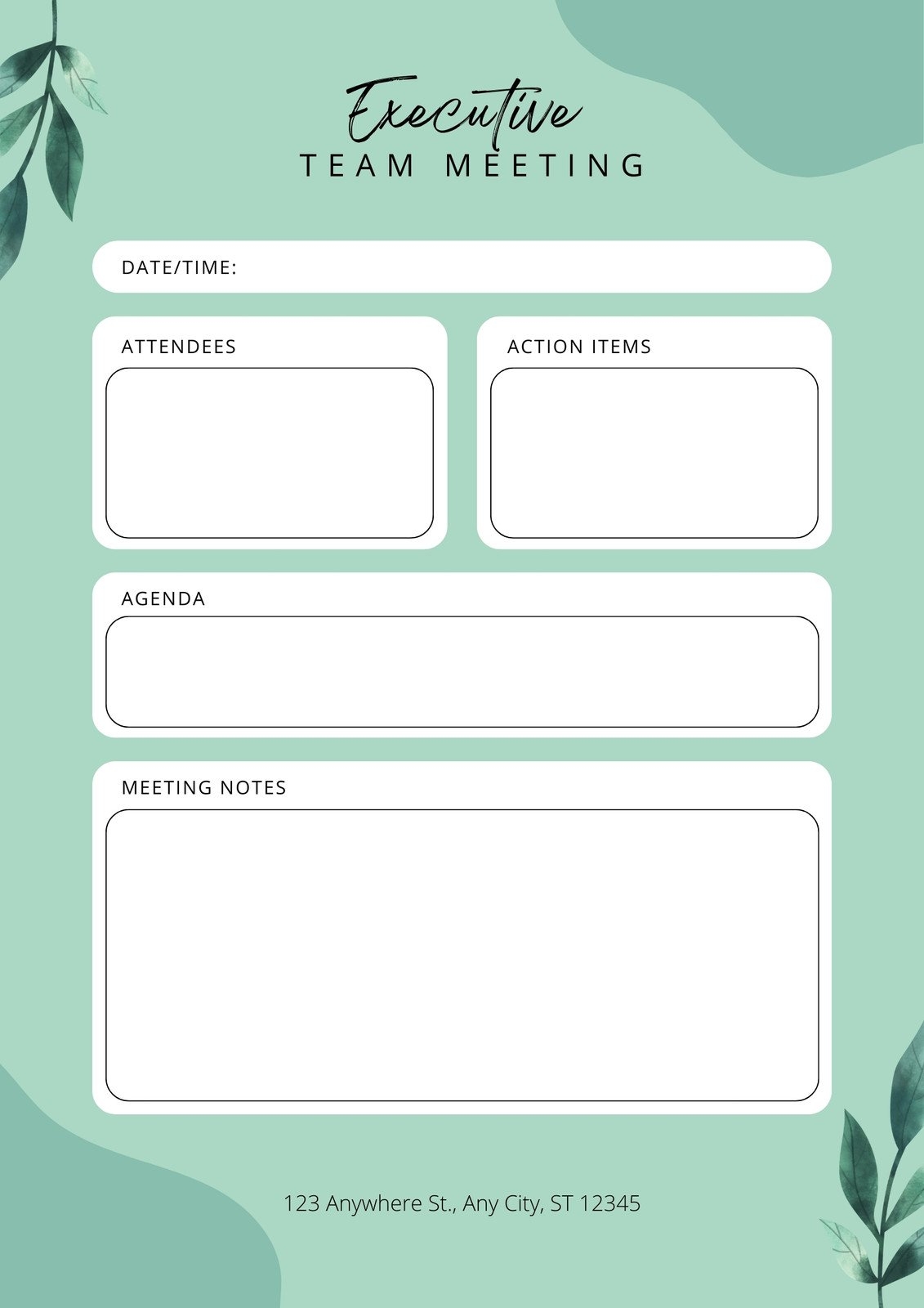 Free Printable Official Meeting Minutes Template