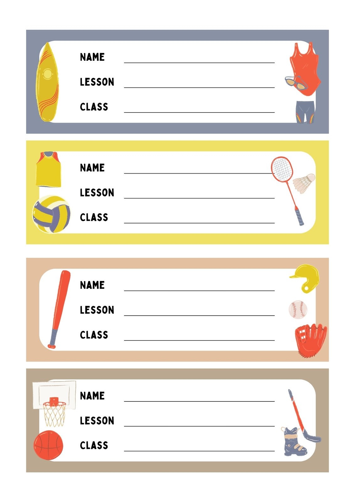 Free Printable Name Sticker Templates
