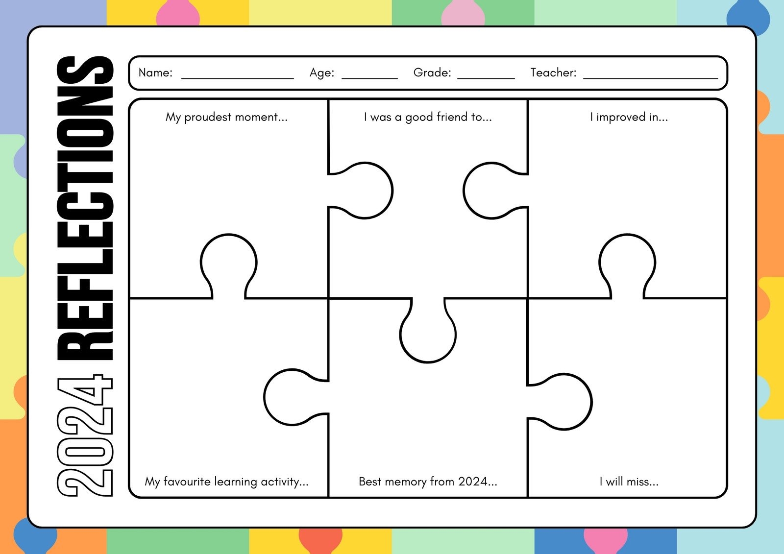 Free Printable Professional Portfolio Template Puzzles