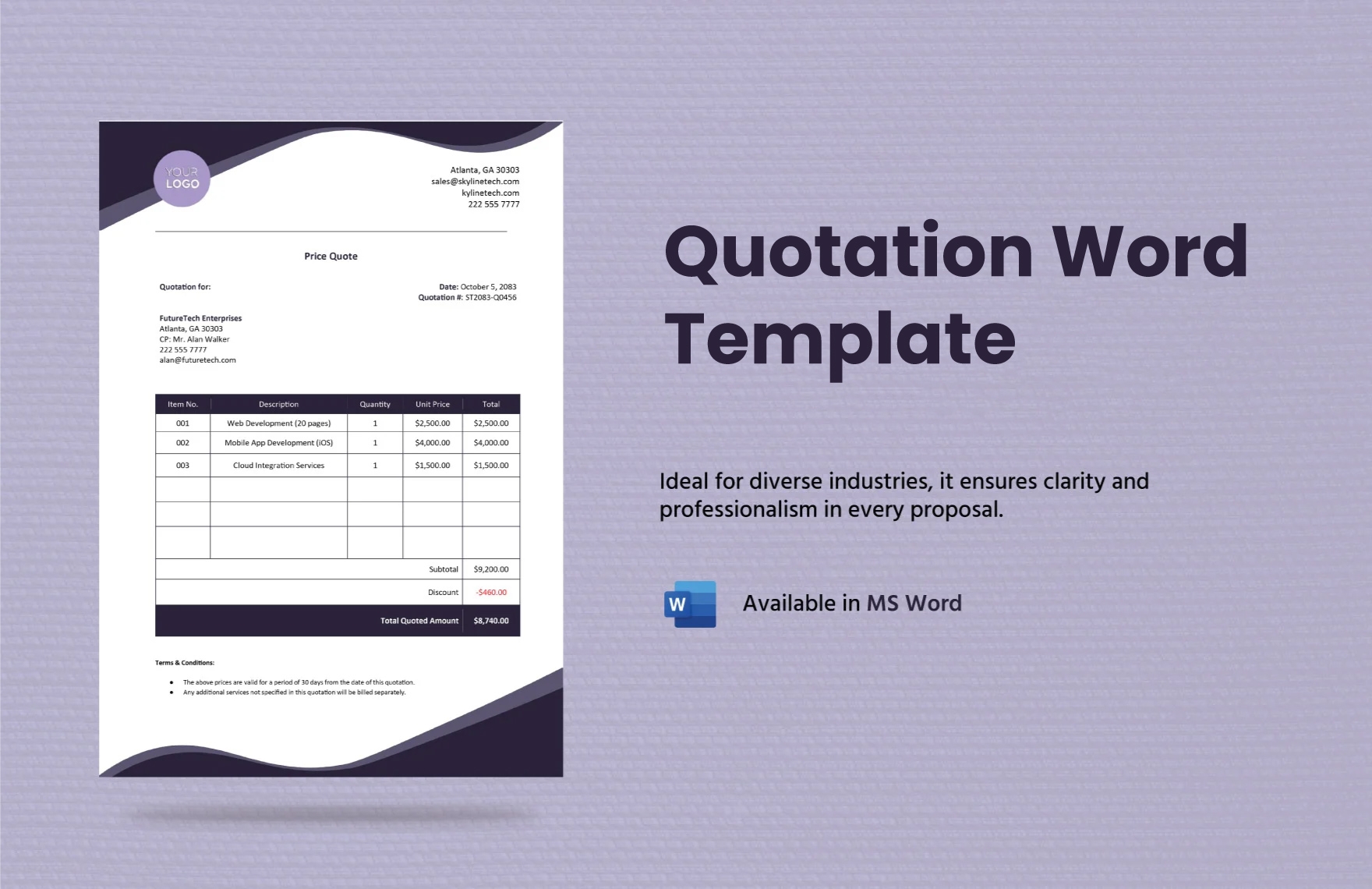 Free Printable Quotation Template Free Printable Quotation Template
