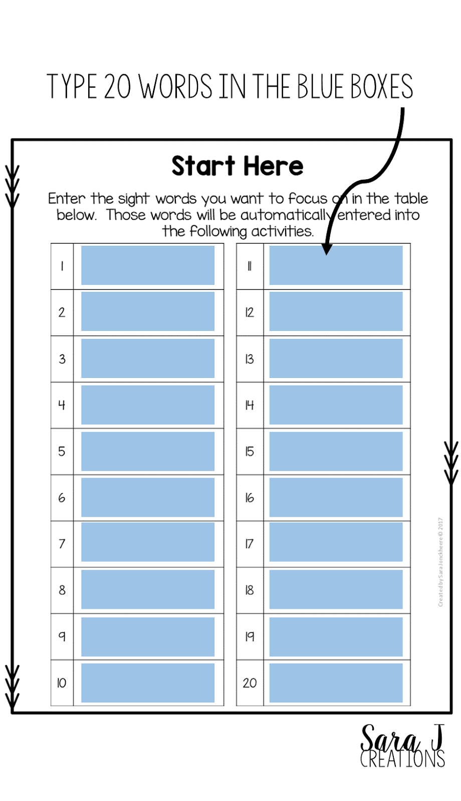 Free Printable Sight Word Templates