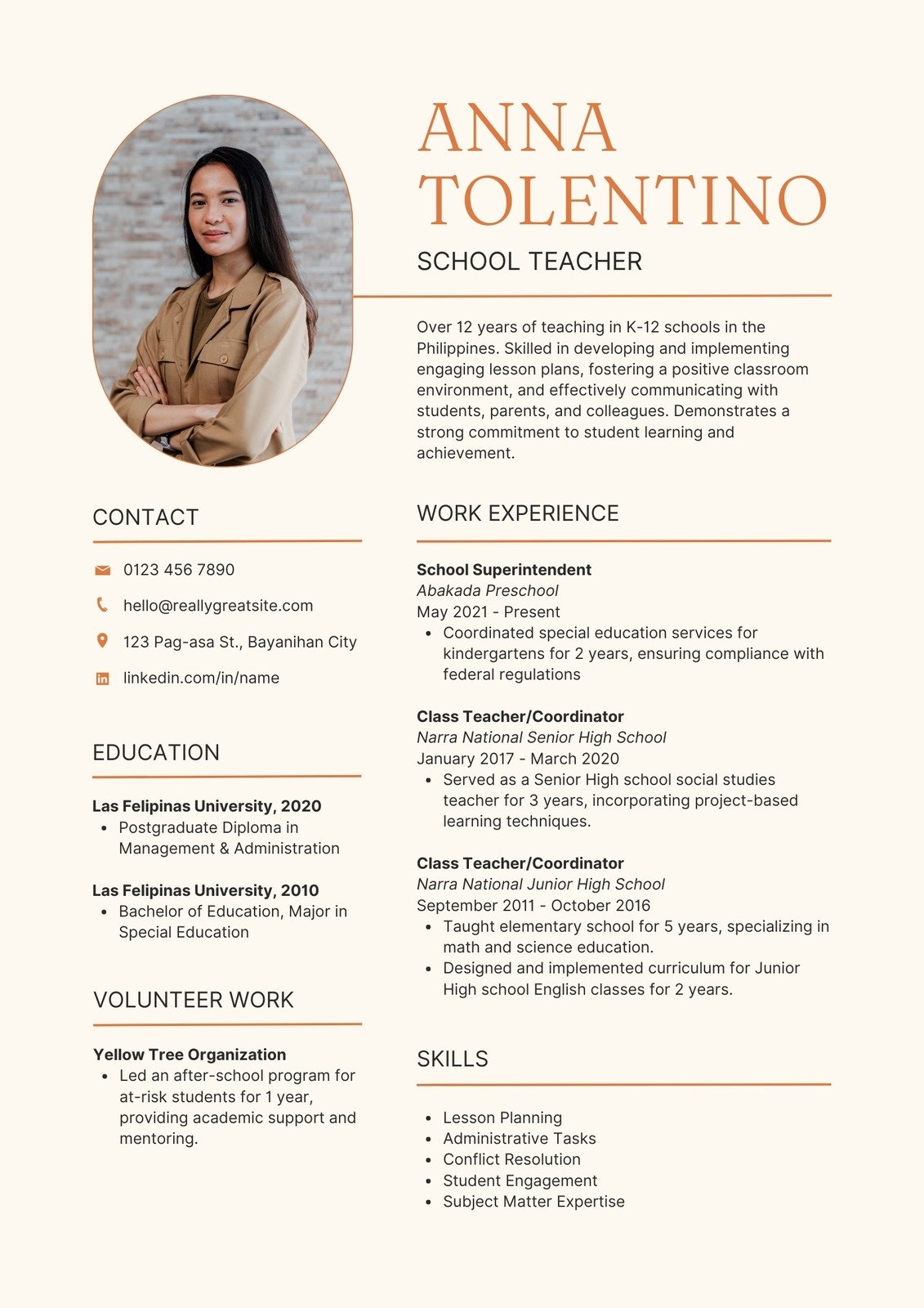 Free Printable Resume Templates For Teachers