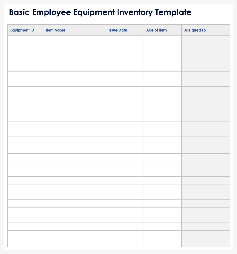 Free Equipment Inventory Templates U0026 Spreadsheets All Formats