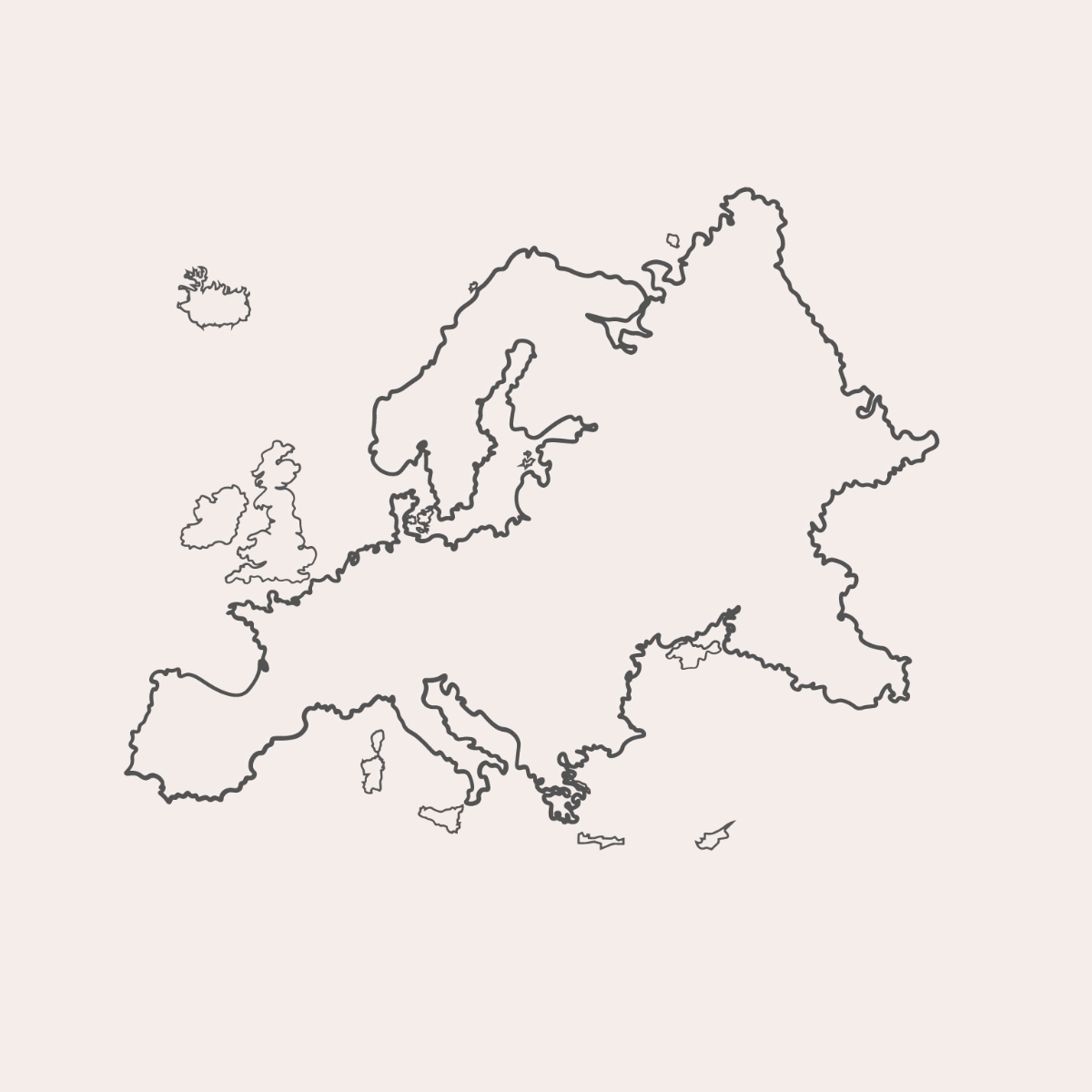 Free Europe Map Outline Vector Template To Edit Online