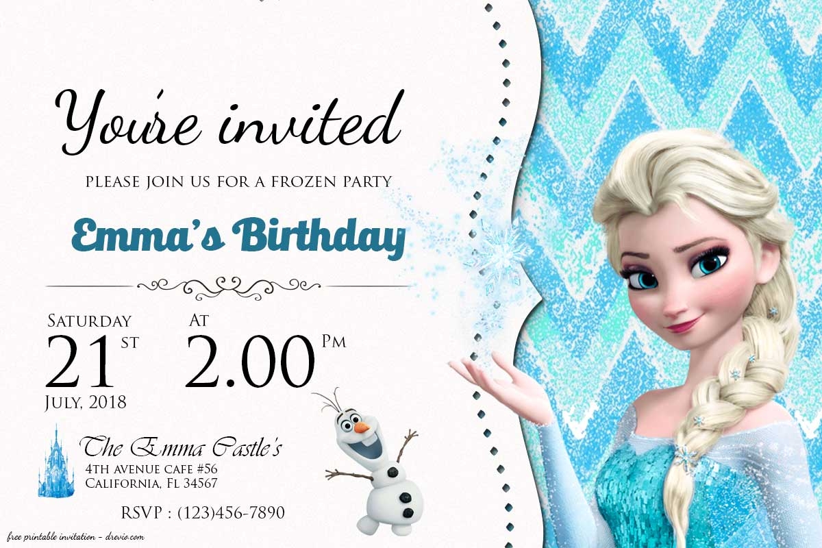 FREE Frozen Birthday Invitation Templates Drevio Free And Worksheets Library