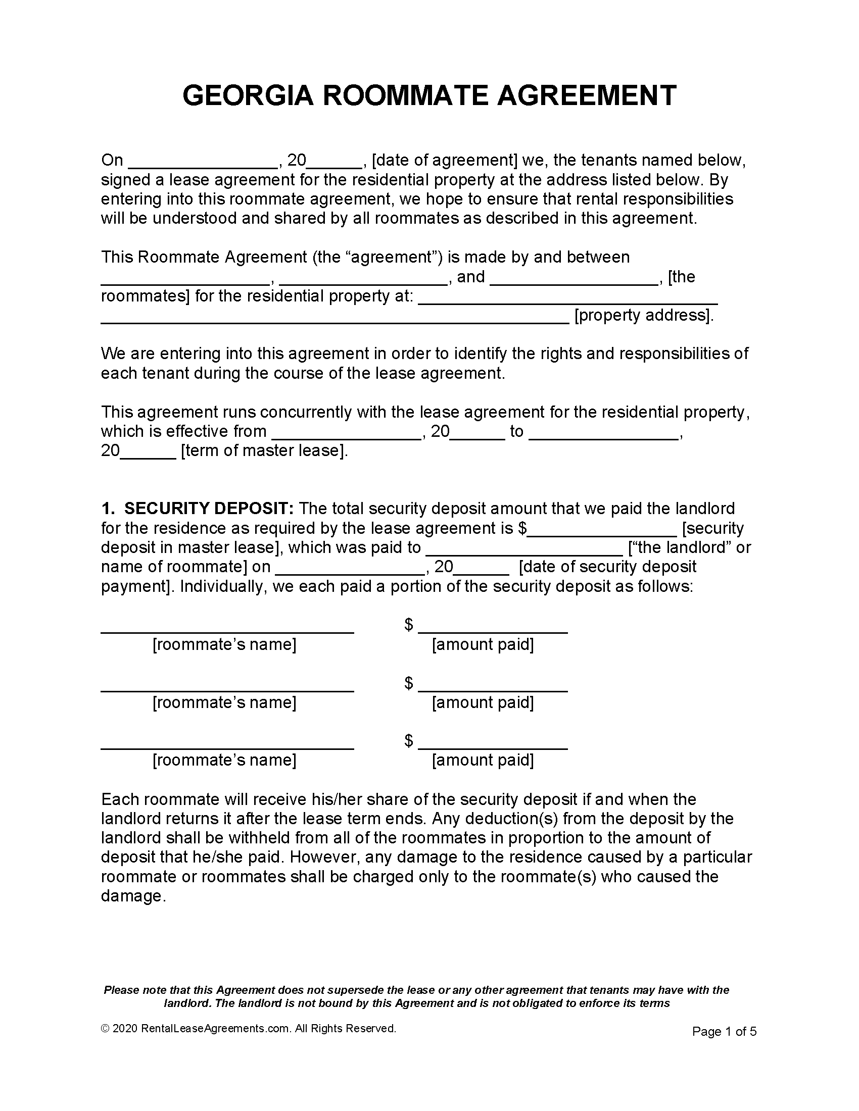 Free Georgia Rental Lease Agreements 6 Types PDF MS Word Free Georgia Rental Lease Agreements 6 Types PDF MS Word