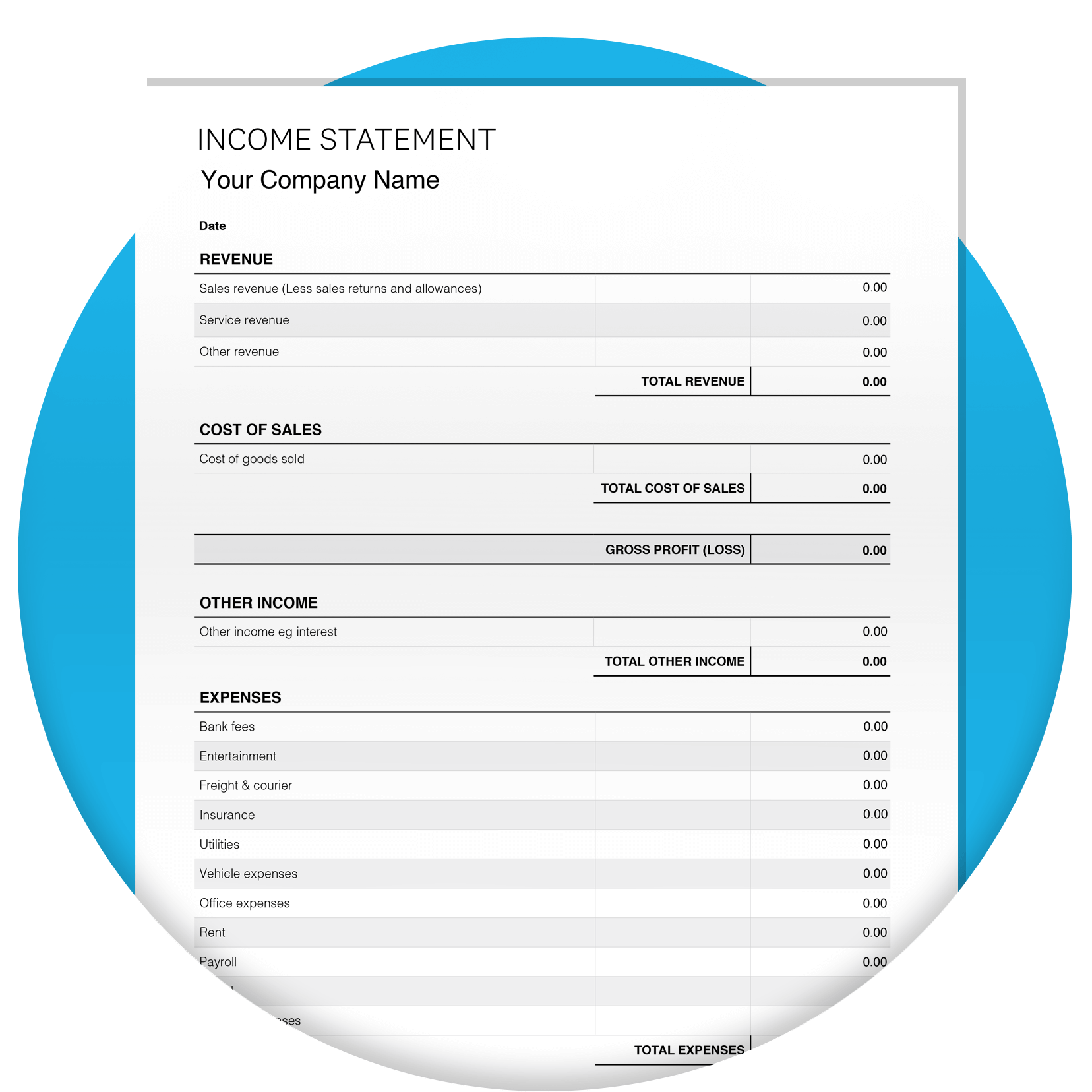 Free Printable Of Income Statement Template