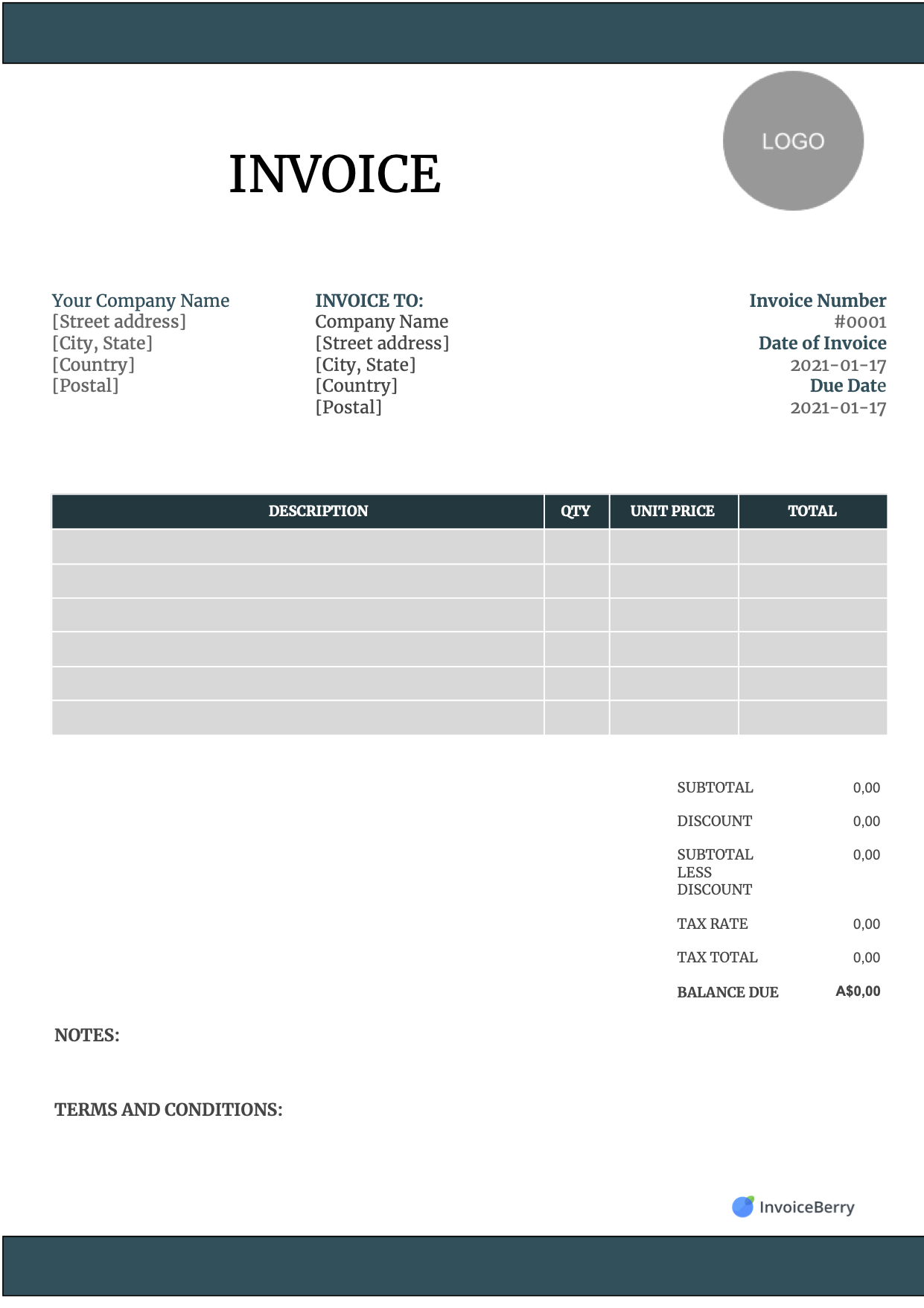 Free Printable Online Invoice Template Free Printable Online Invoice Template