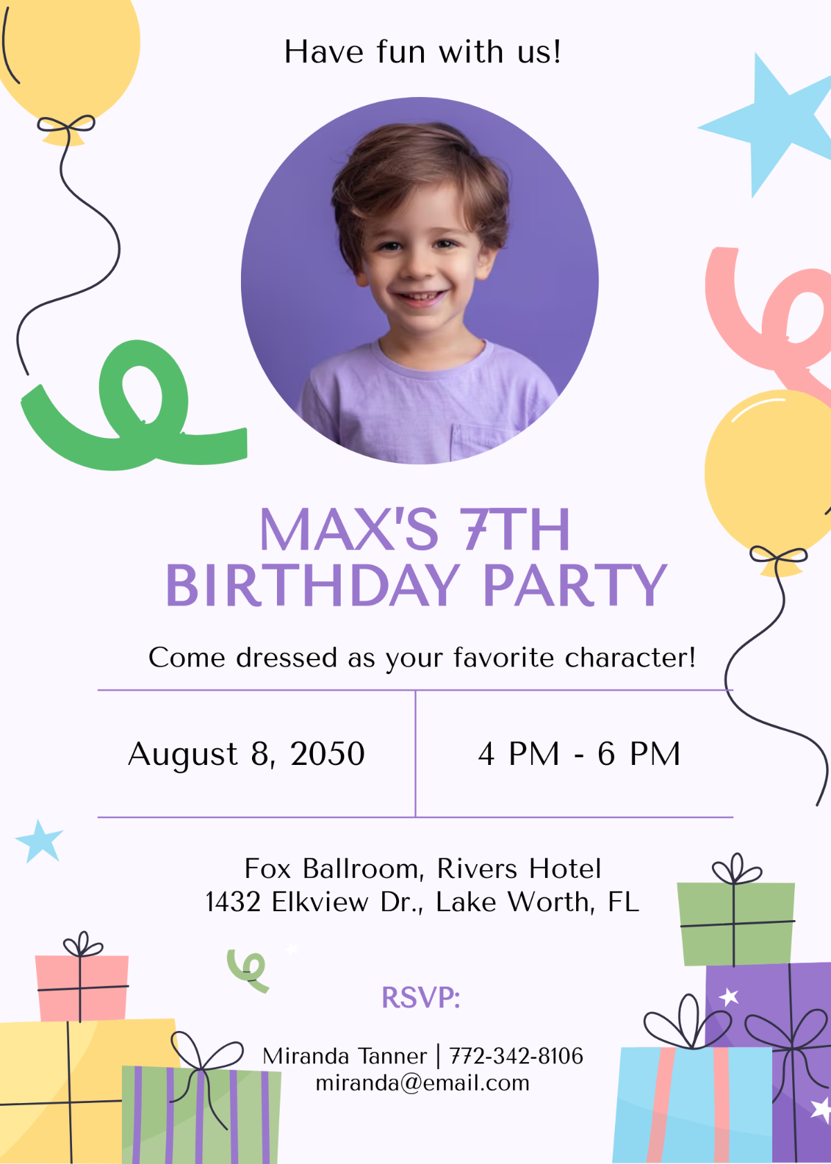 Free Printable Kid Birthday Invitation Templates