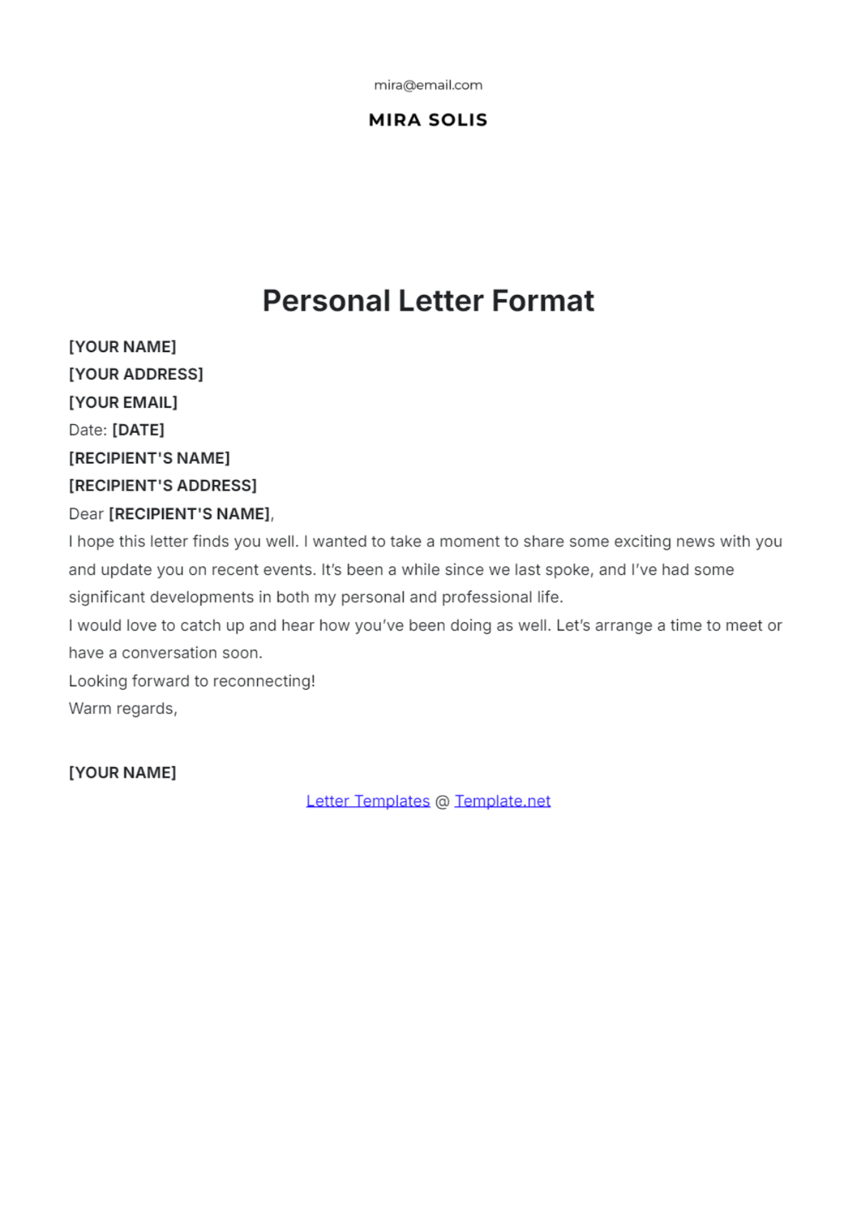 Free Letter Templates Editable And Printable Free Letter Templates Editable And Printable