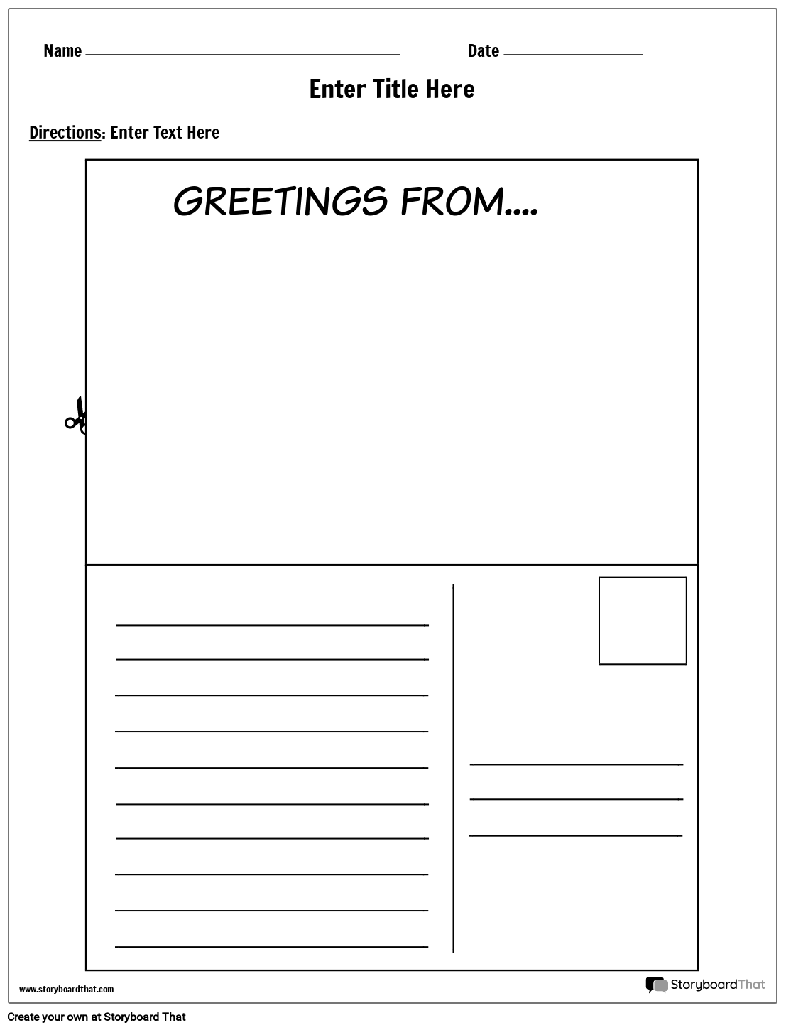 Free Printable Postcard Template For Students