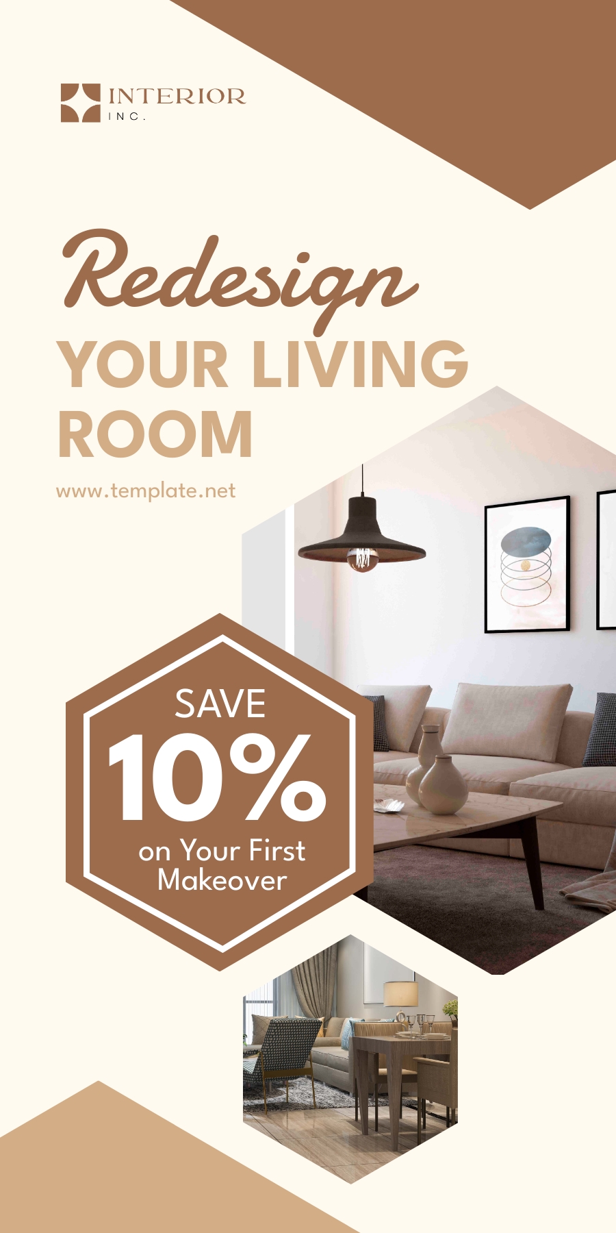 Free Living Room Interior Design Rollup Banner Template To Edit Online