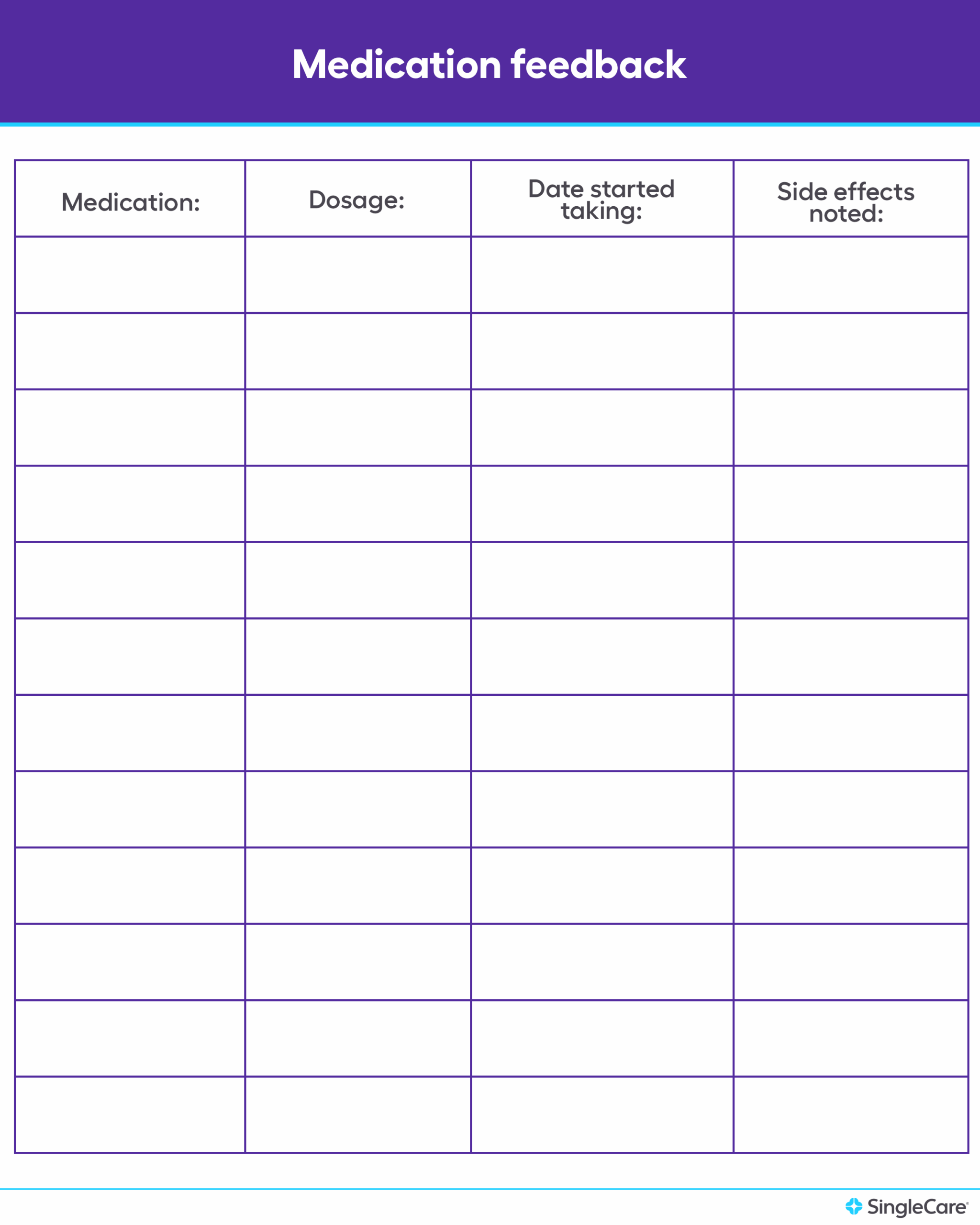 Free Printable Medicine Tracker Template