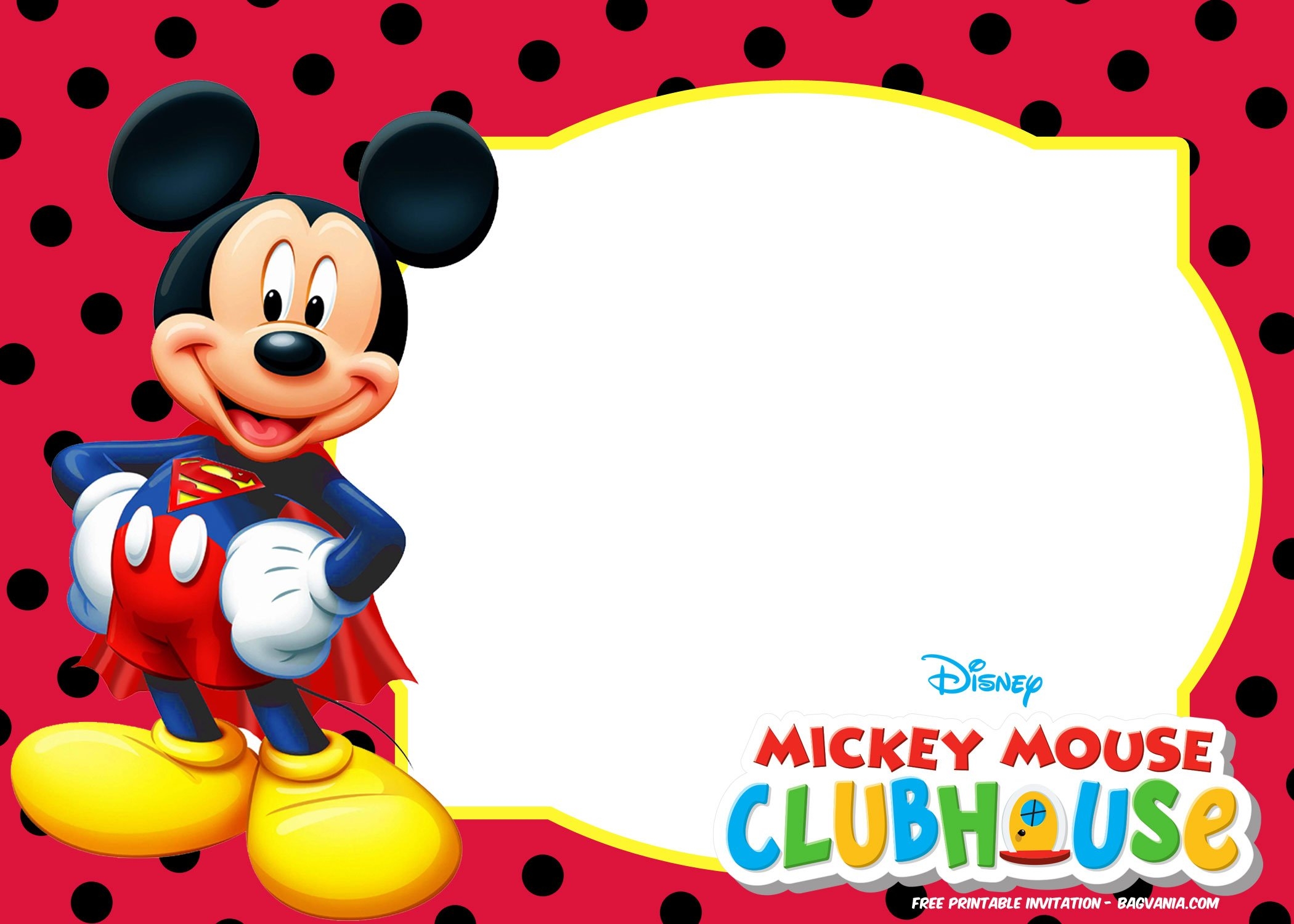 FREE Mickey Mouse Invitation Templates Polka Dots FREE Mickey Mouse Invitation Templates Polka Dots