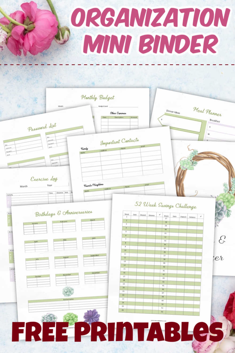 Free Printable Miniature Binder Templates