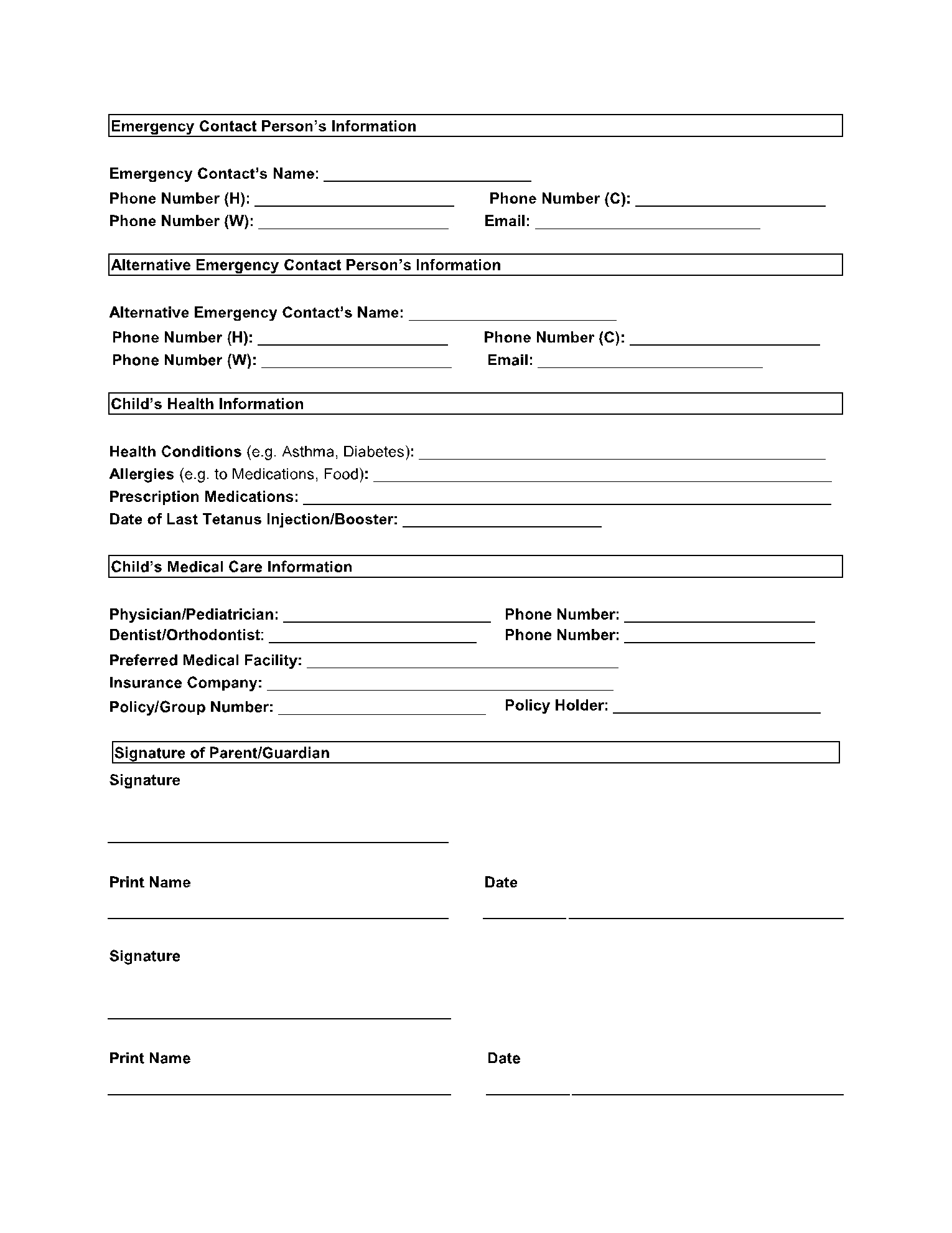 Free Printable Medical Consent Form Template
