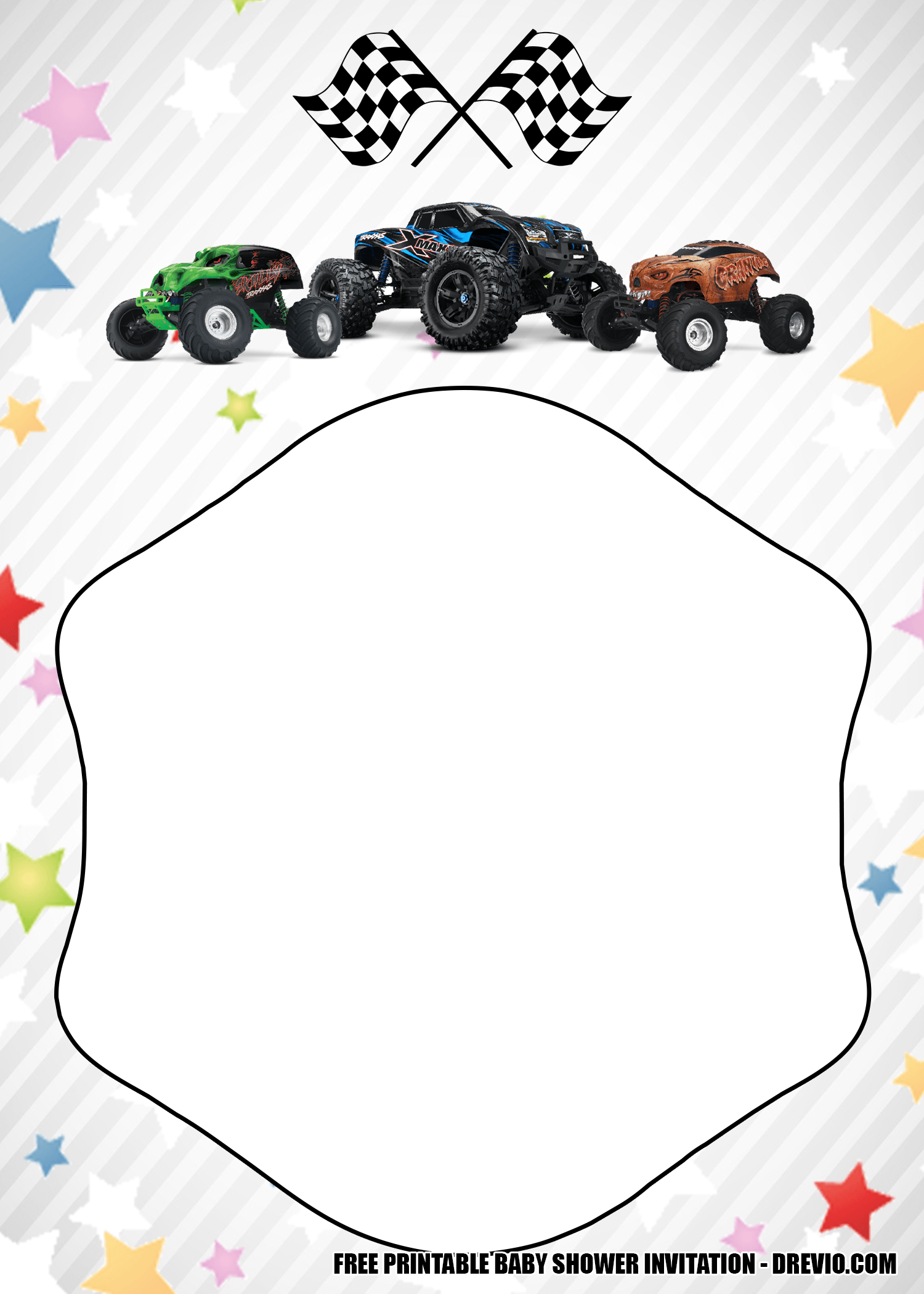 FREE Monster Truck Baby Shower Invitation Templates FREE Monster Truck Baby Shower Invitation Templates