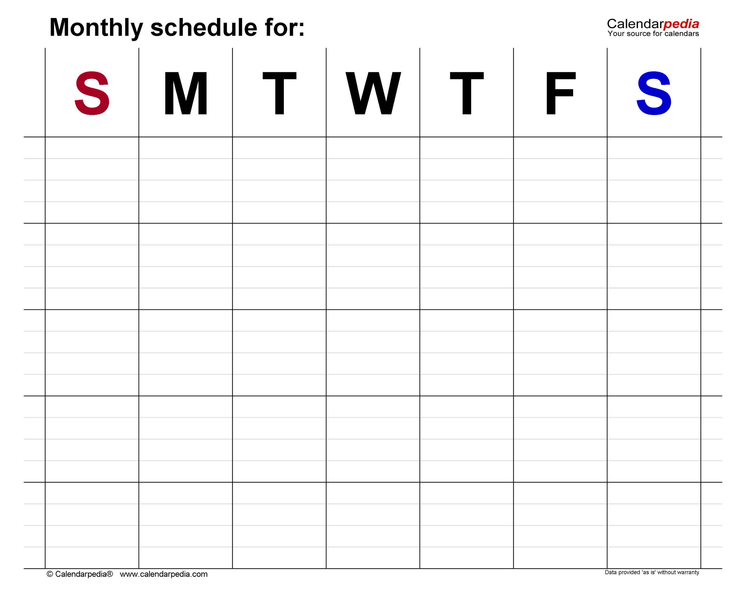 Free Monthly Schedules In PDF Format 22 Templates Free Monthly Schedules In PDF Format 22 Templates