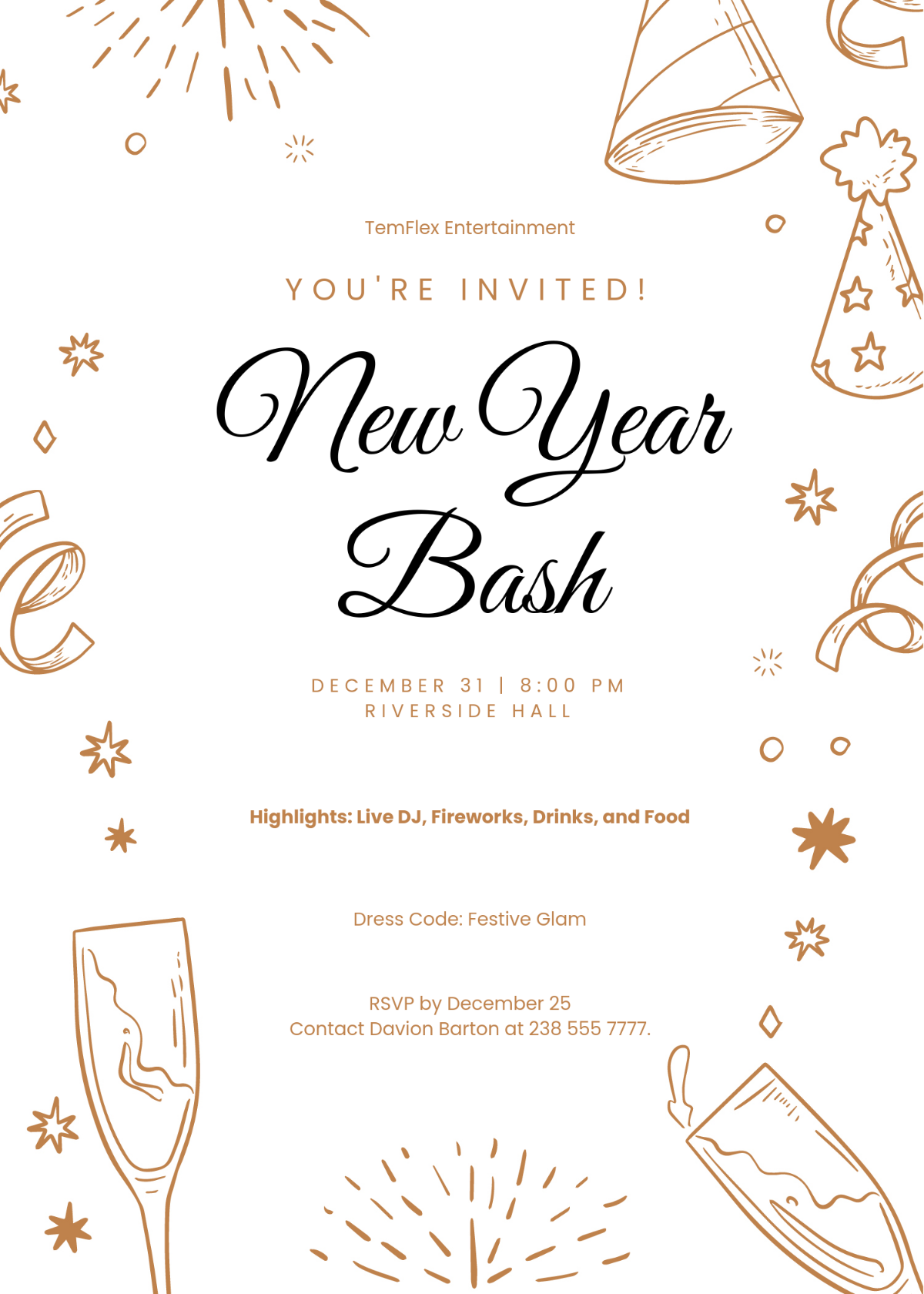 Free New Year Eve Invitation Templates Editable And Printable