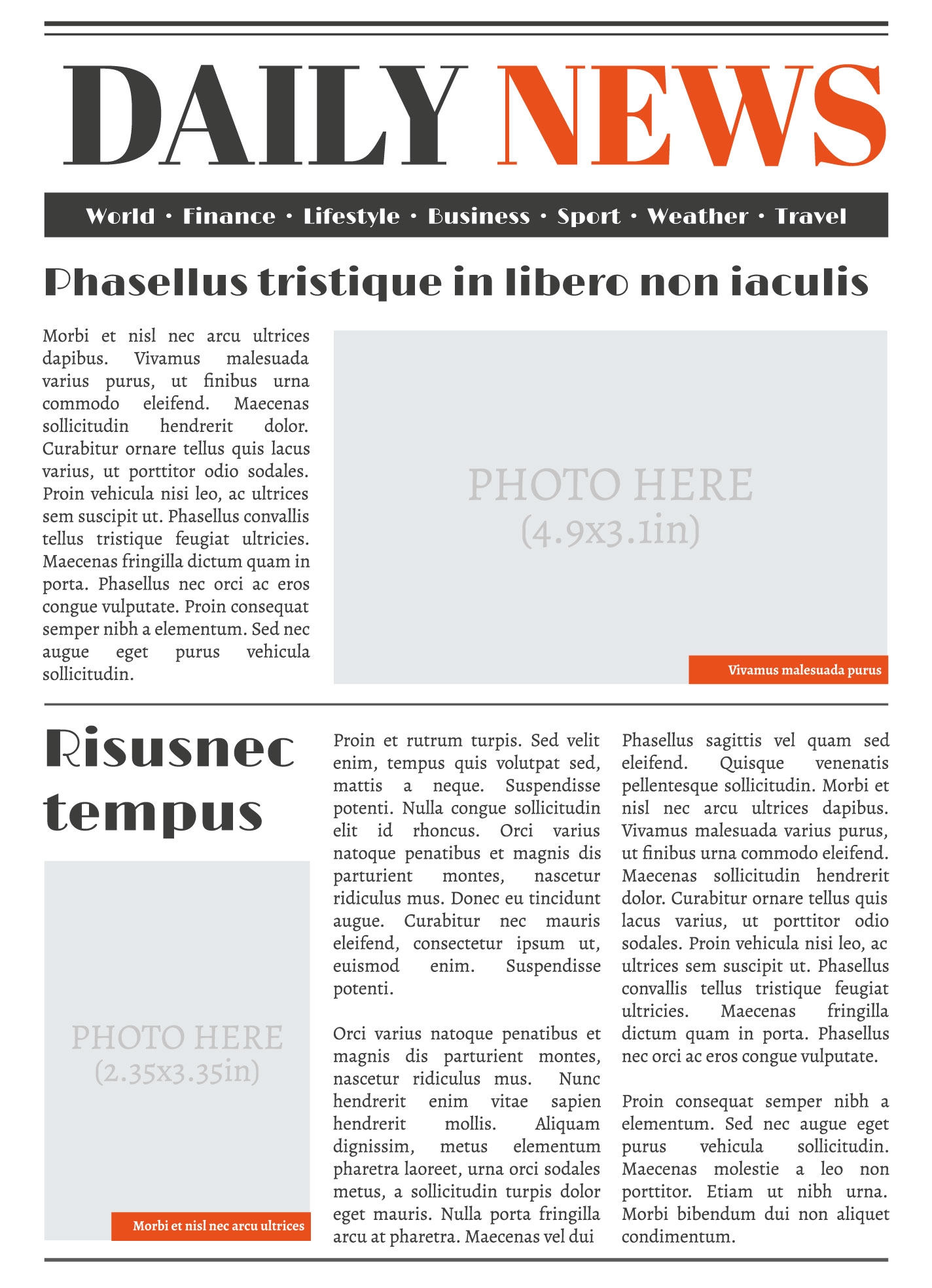 Free Printable Newspaper Front Page Template