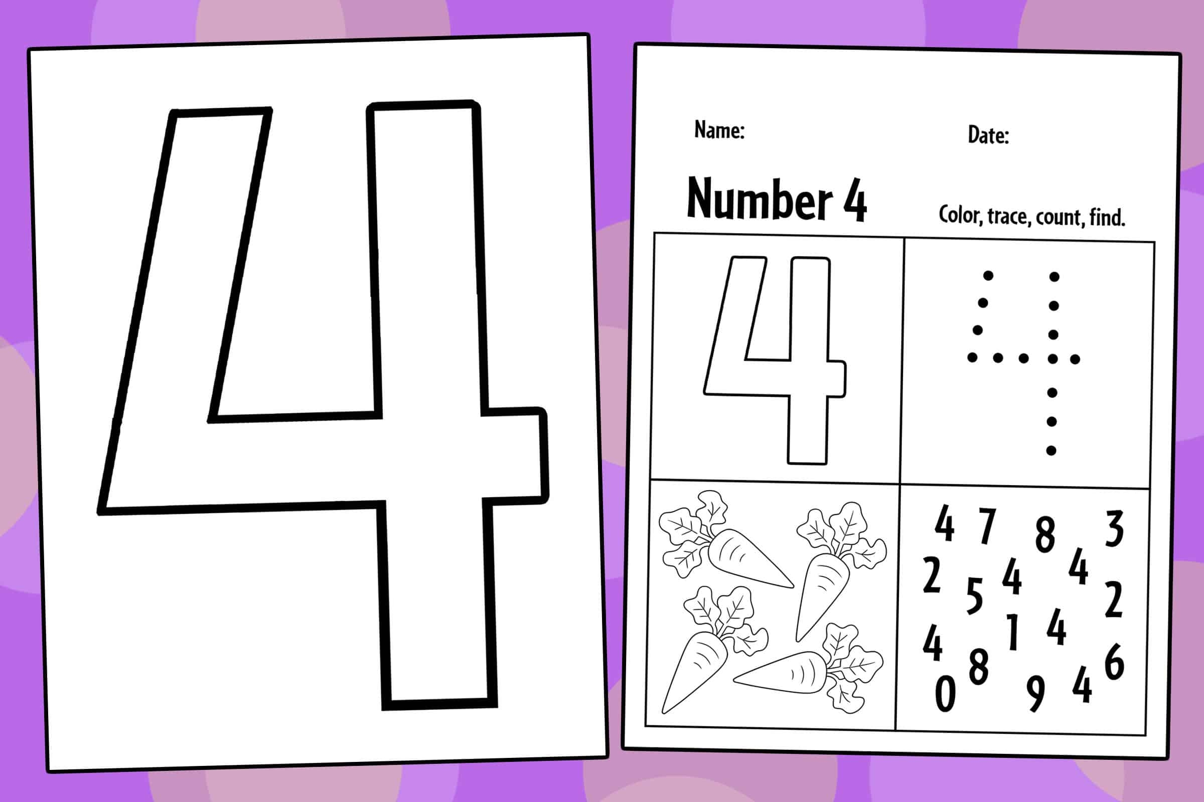 Free Printable Number 4 Template