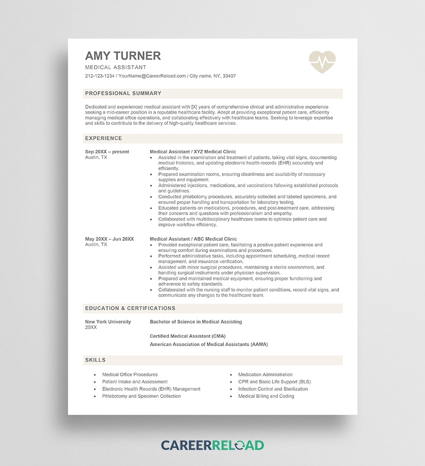 Free Printable Nursing Resume Templates