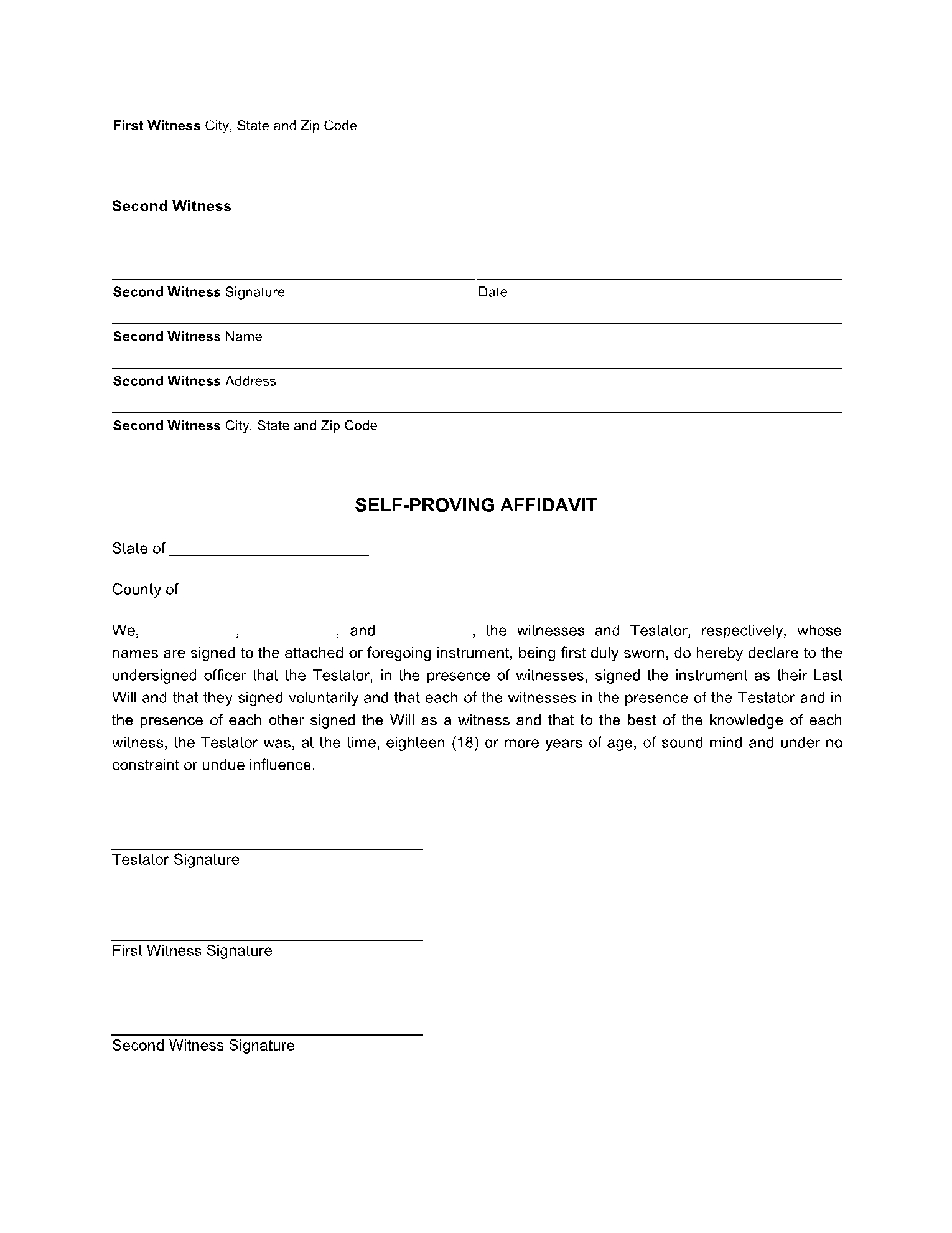 Free Ohio Last Will And Testament Form CocoSign