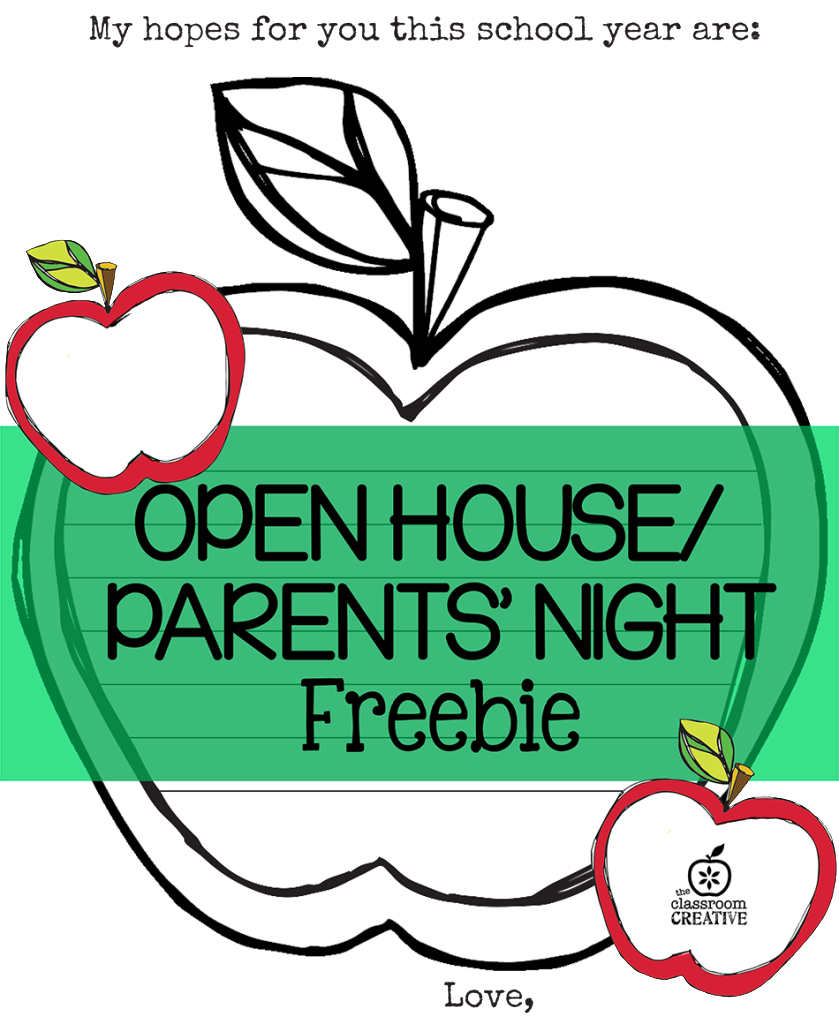 Free Open House Parents Night Printable Apple Themed 