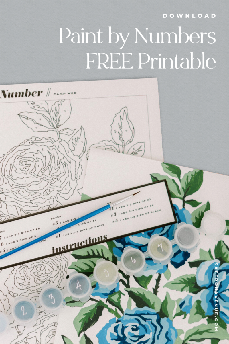 FREE Paint By Numbers Printable Floral Download Saffron Avenue FREE Paint By Numbers Printable Floral Download Saffron Avenue