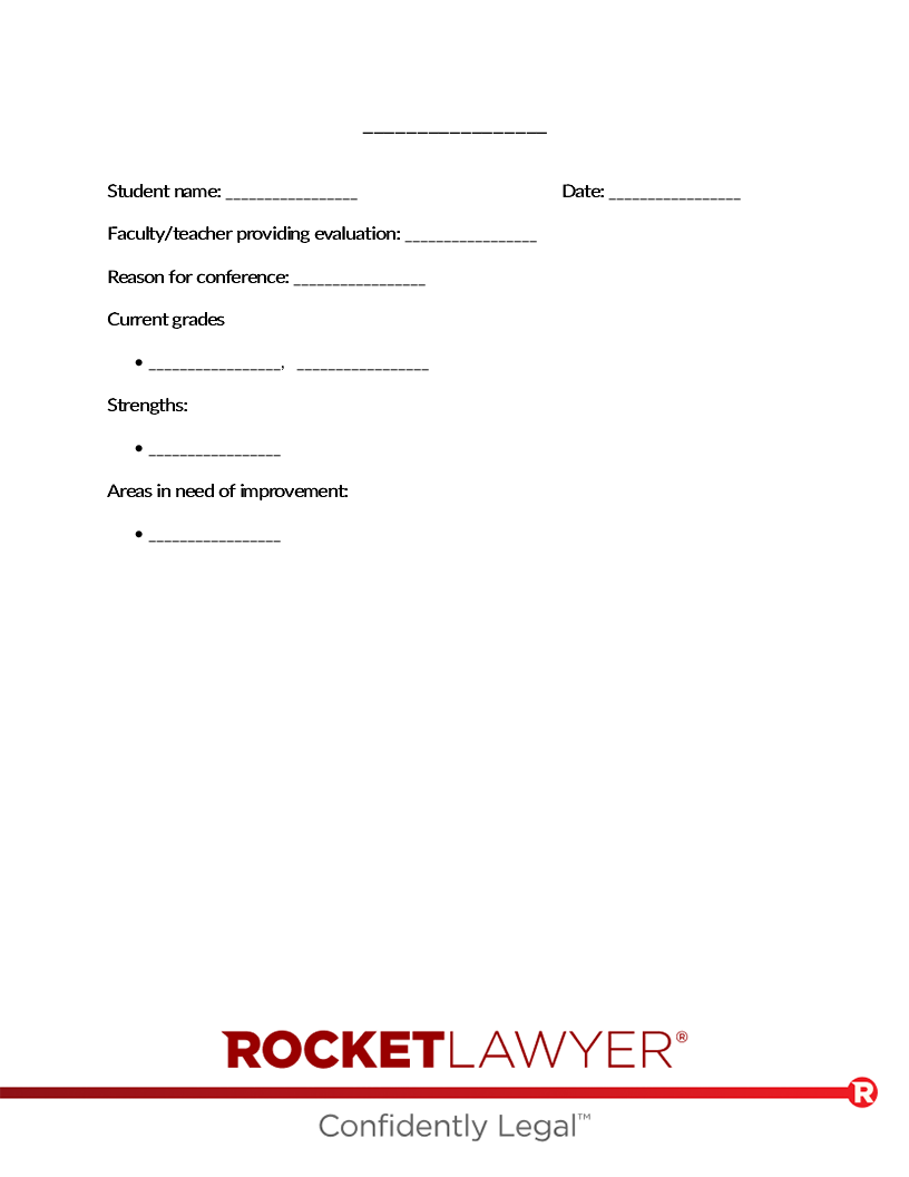 Free Parent Teacher Conference Form Free To Print Save U0026 Download