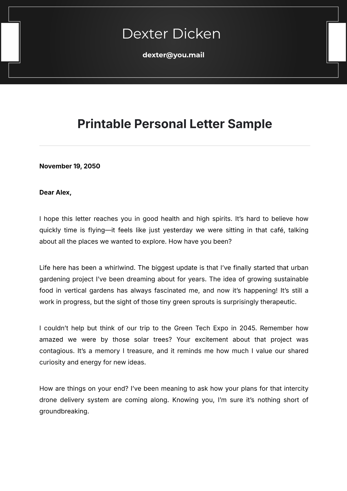 Free Personal Letter Templates Editable And Printable Free Personal Letter Templates Editable And Printable