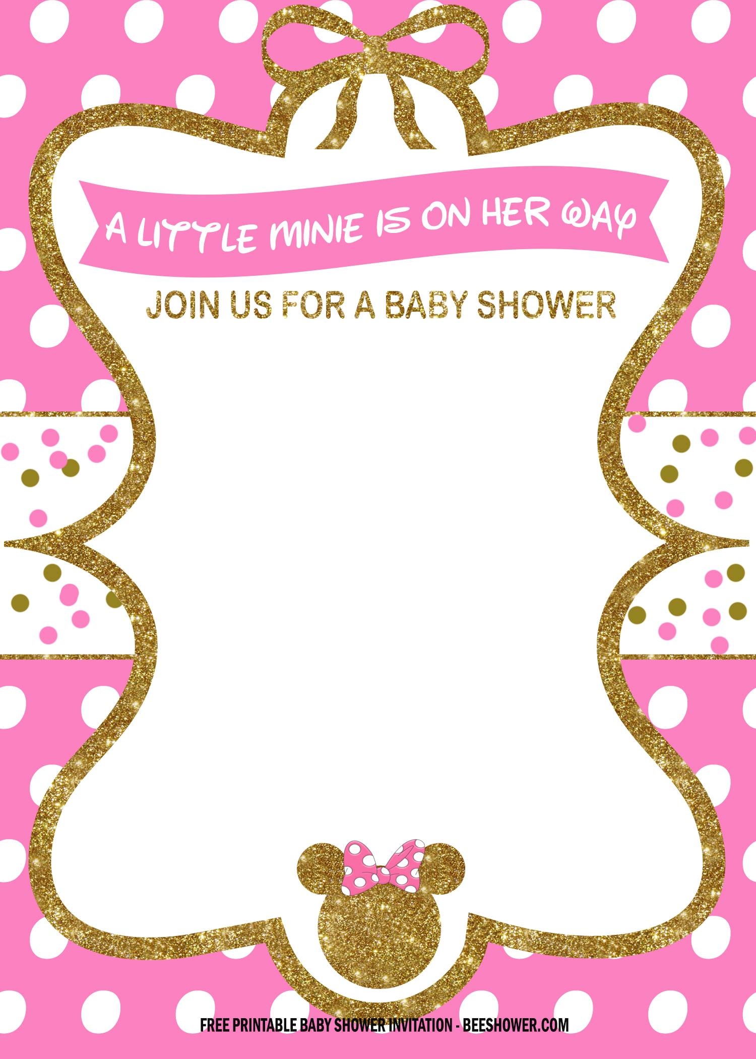 FREE Pink And Gold Minnie Baby Shower Invitation Templates FREE Pink And Gold Minnie Baby Shower Invitation Templates
