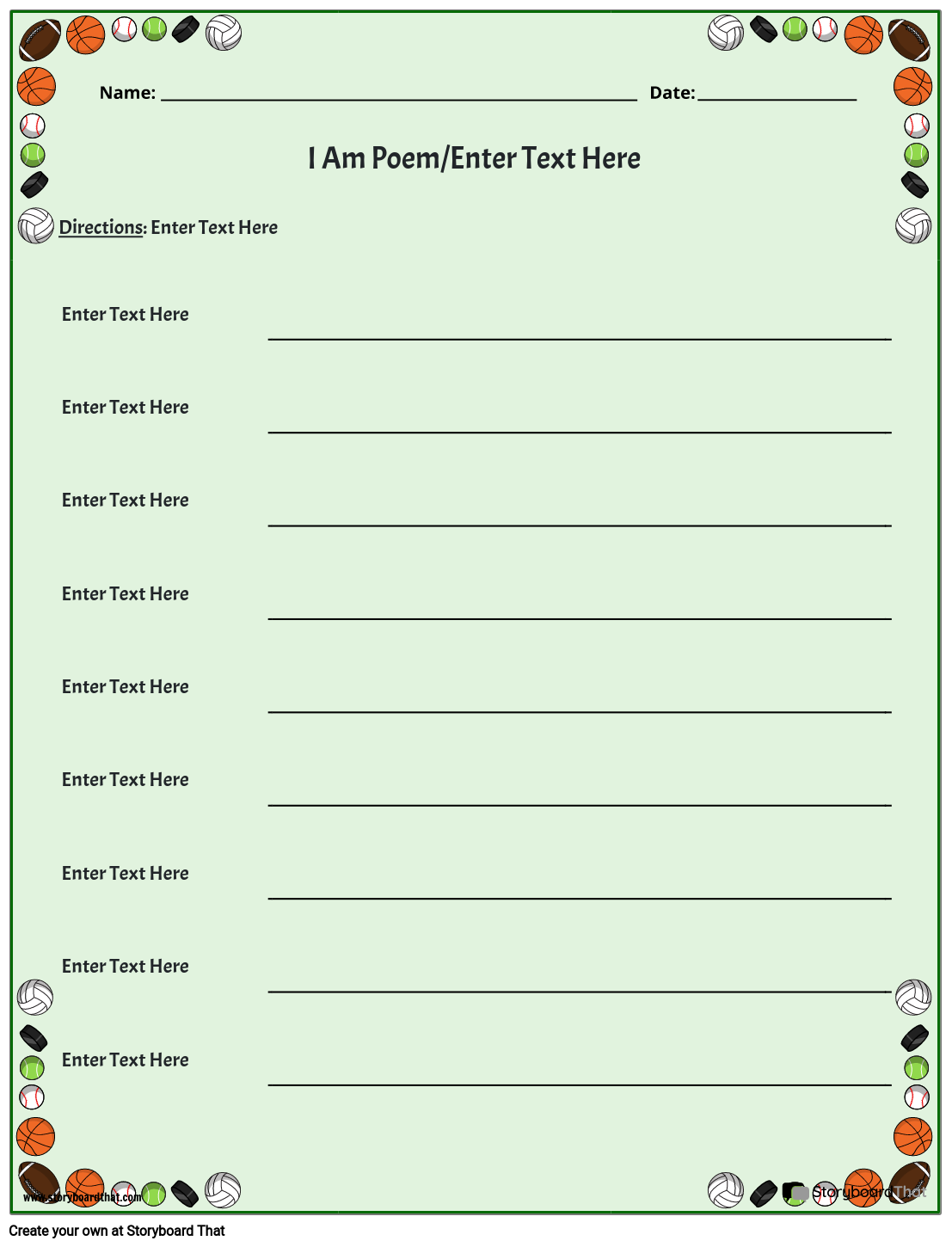 Free Printable Poem Template