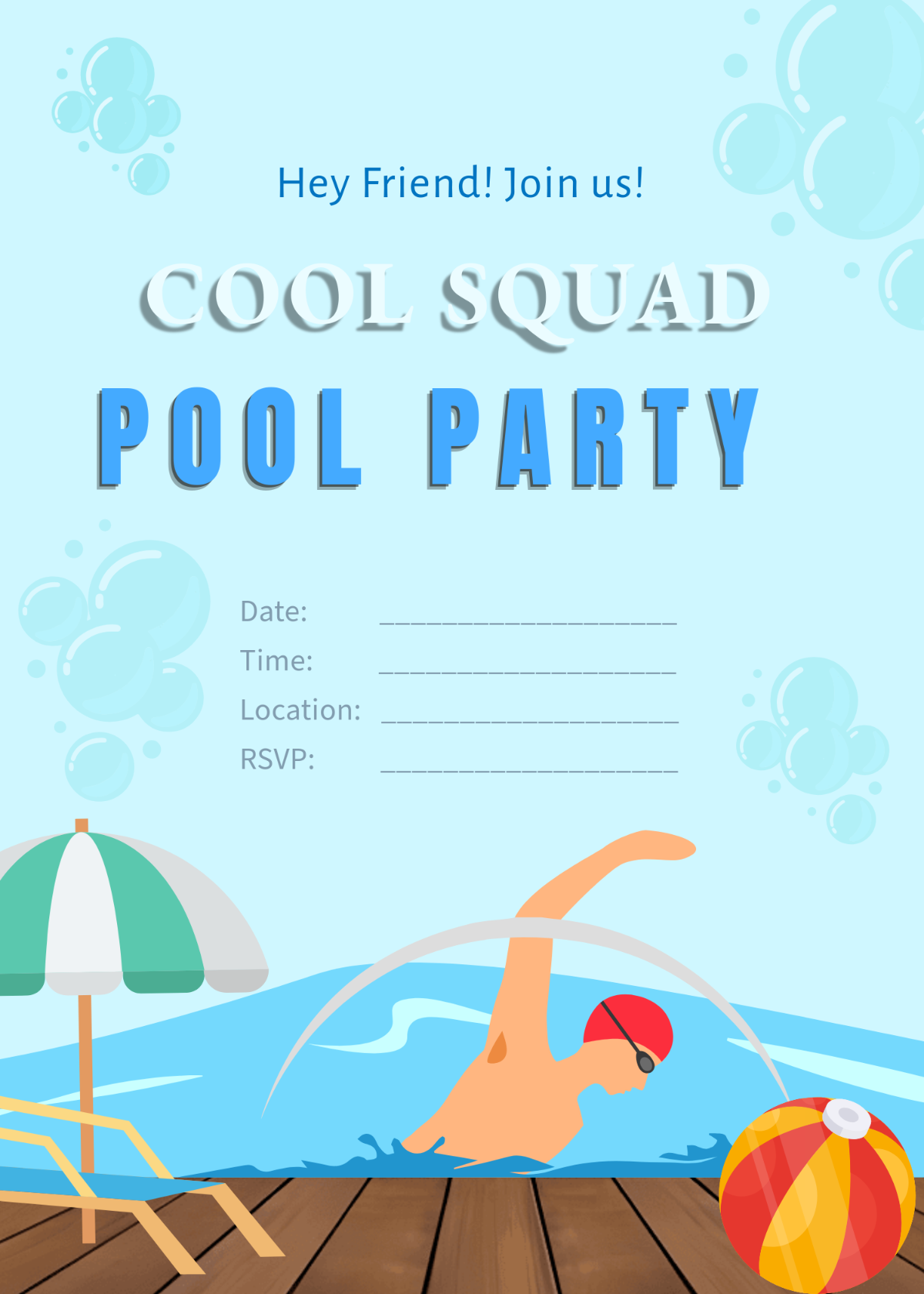 Free Pool Party Invitation Templates Editable And Printable Free Pool Party Invitation Templates Editable And Printable