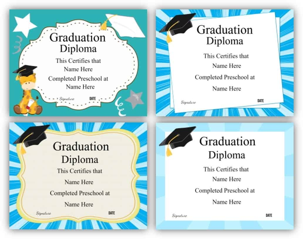 Free Printable Preschool Graduation Certificate Template Free Printable Preschool Graduation Certificate Template
