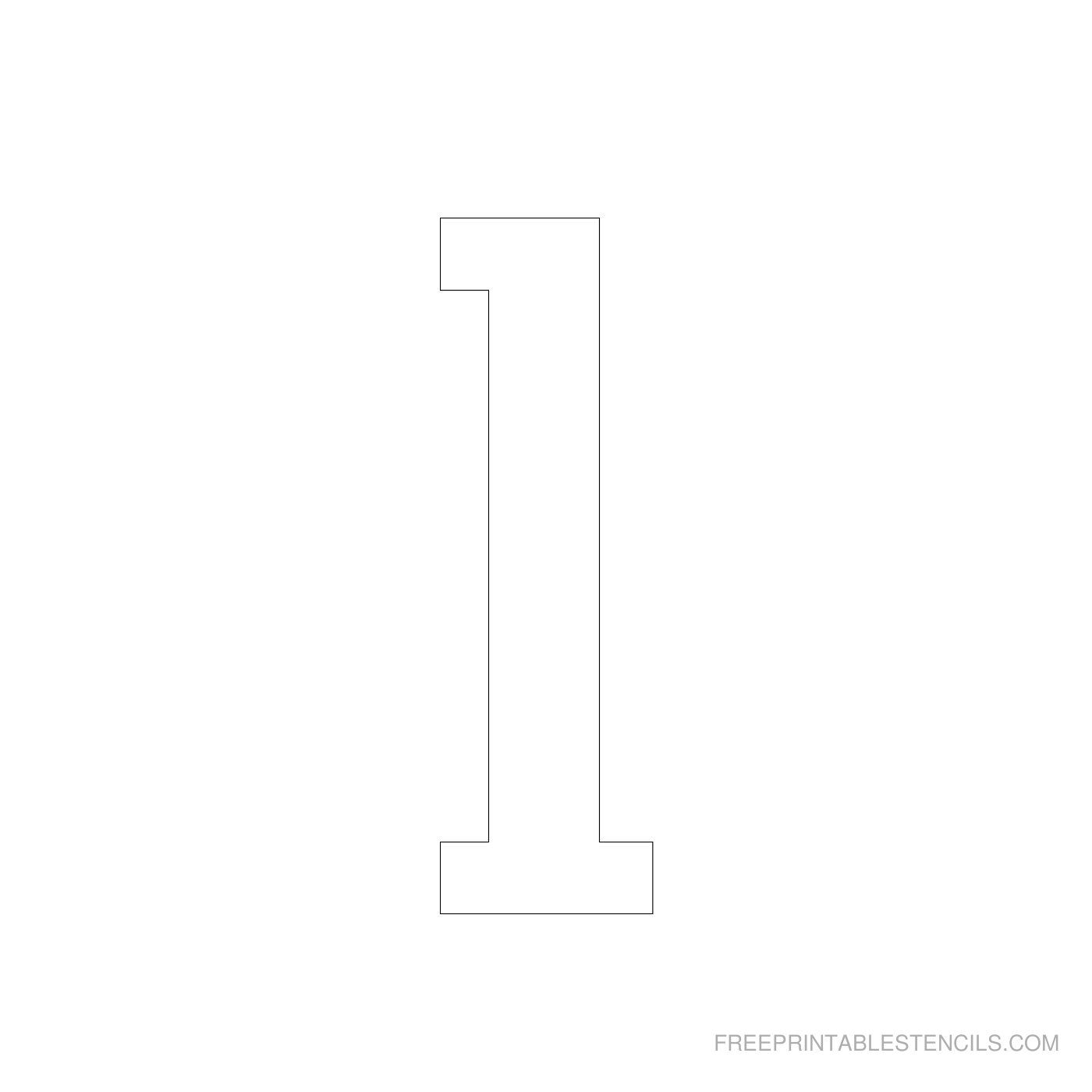 Free Printable 4 Inch Number Stencils 1 10