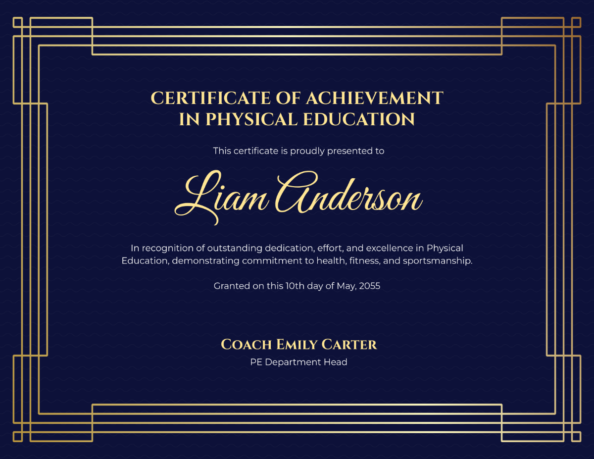 Free Printable Pe Award Certificate Template